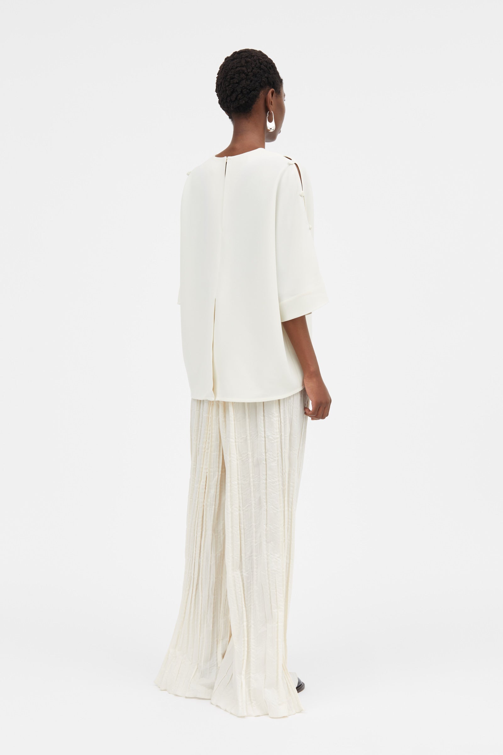 Mark Kenly Domino Tan Bayla Crepe Georgette Blouses IVORY