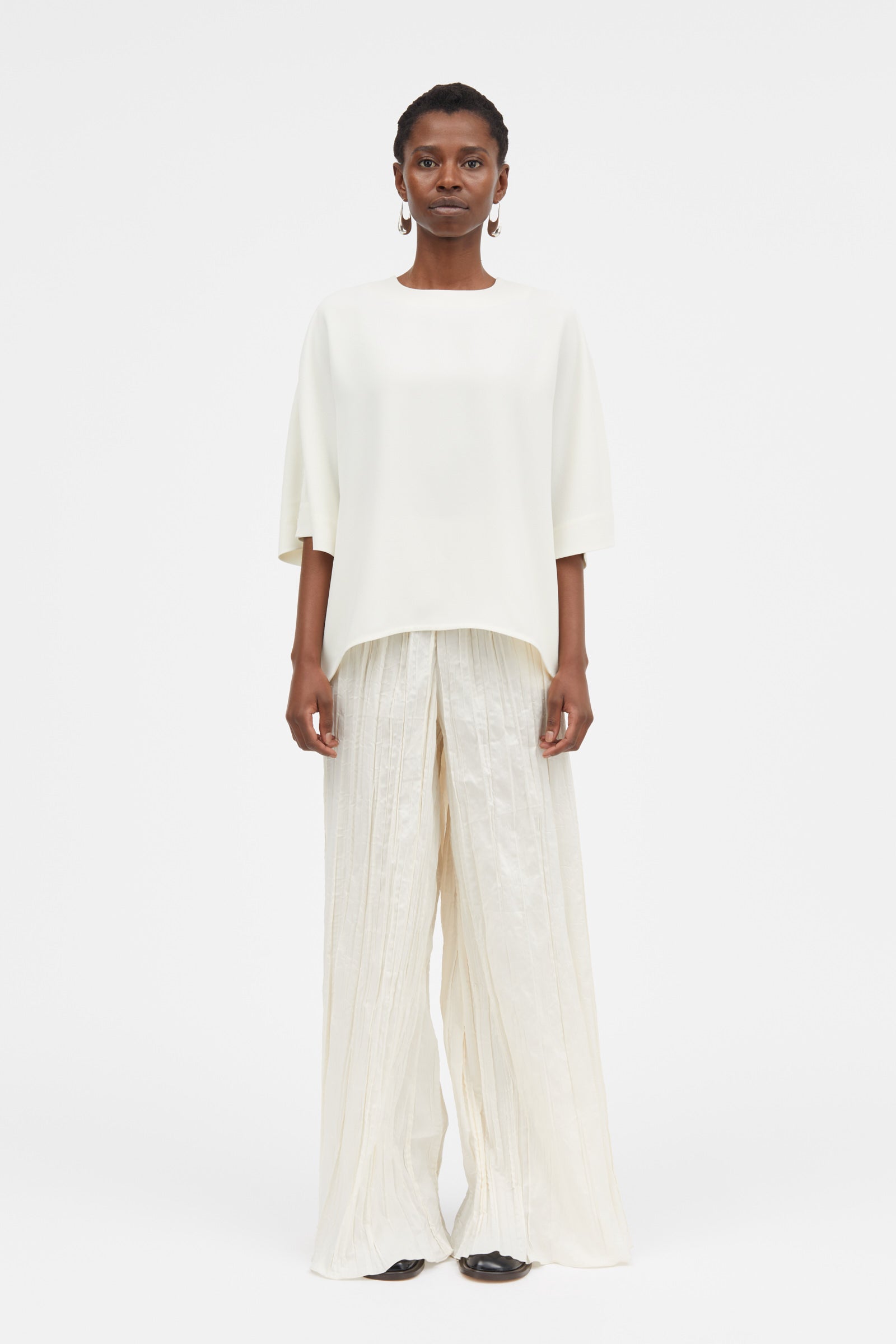 Mark Kenly Domino Tan Bayla Crepe Georgette Blouses IVORY