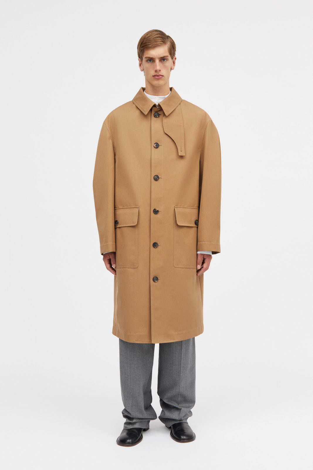 Mark Kenly Domino Tan Cedric Bonded Cotton Coats TAN/NAVY