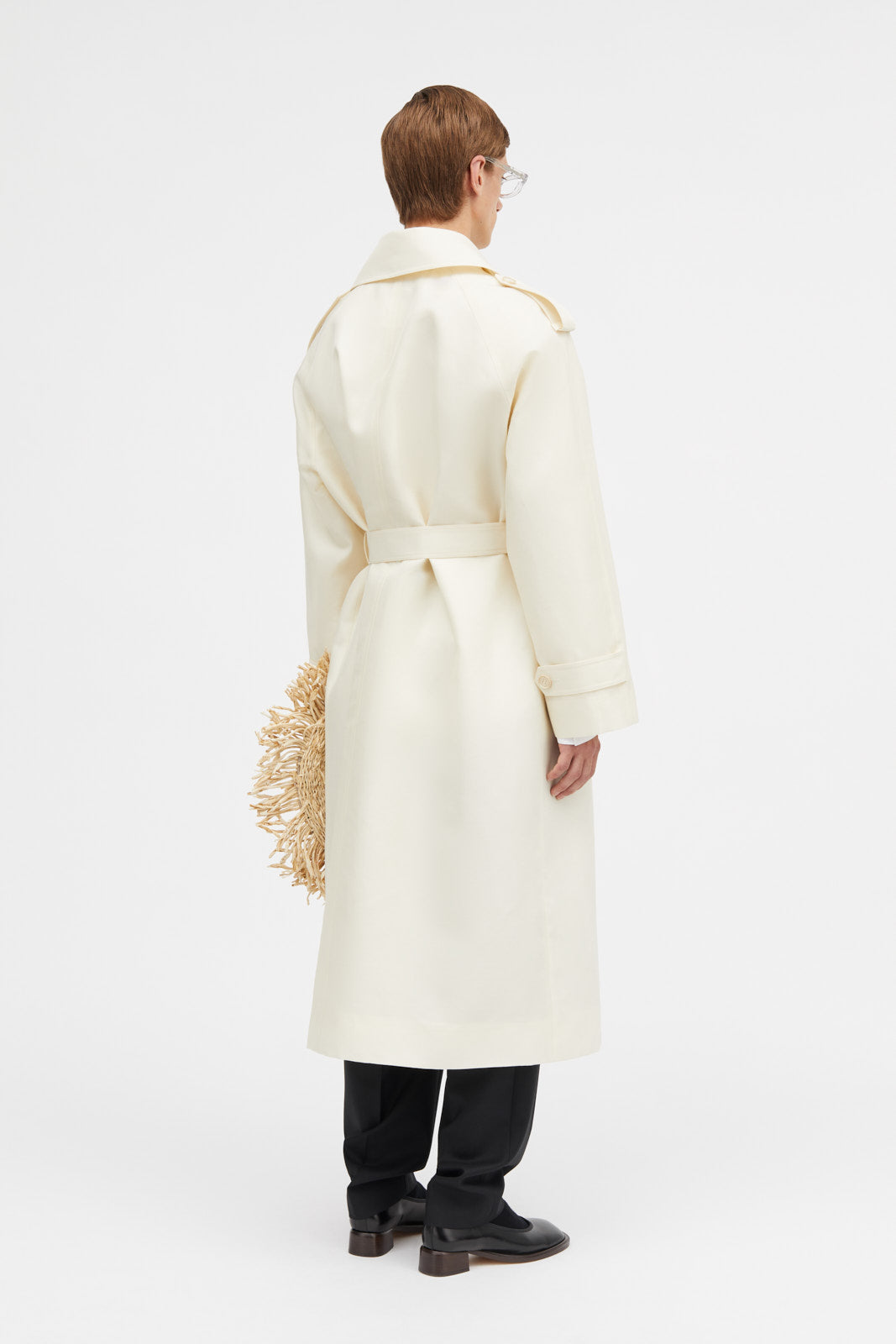 Mark Kenly Domino Tan Clem-atelier Silk Wool Twill Coats IVORY