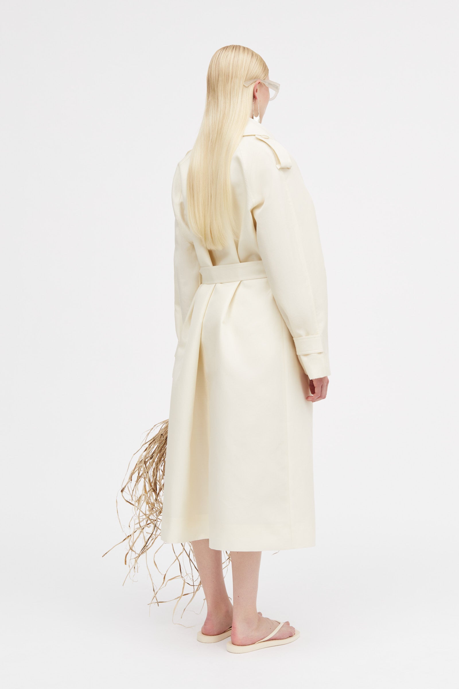 Mark Kenly Domino Tan Clem-atelier Silk Wool Twill Coats IVORY