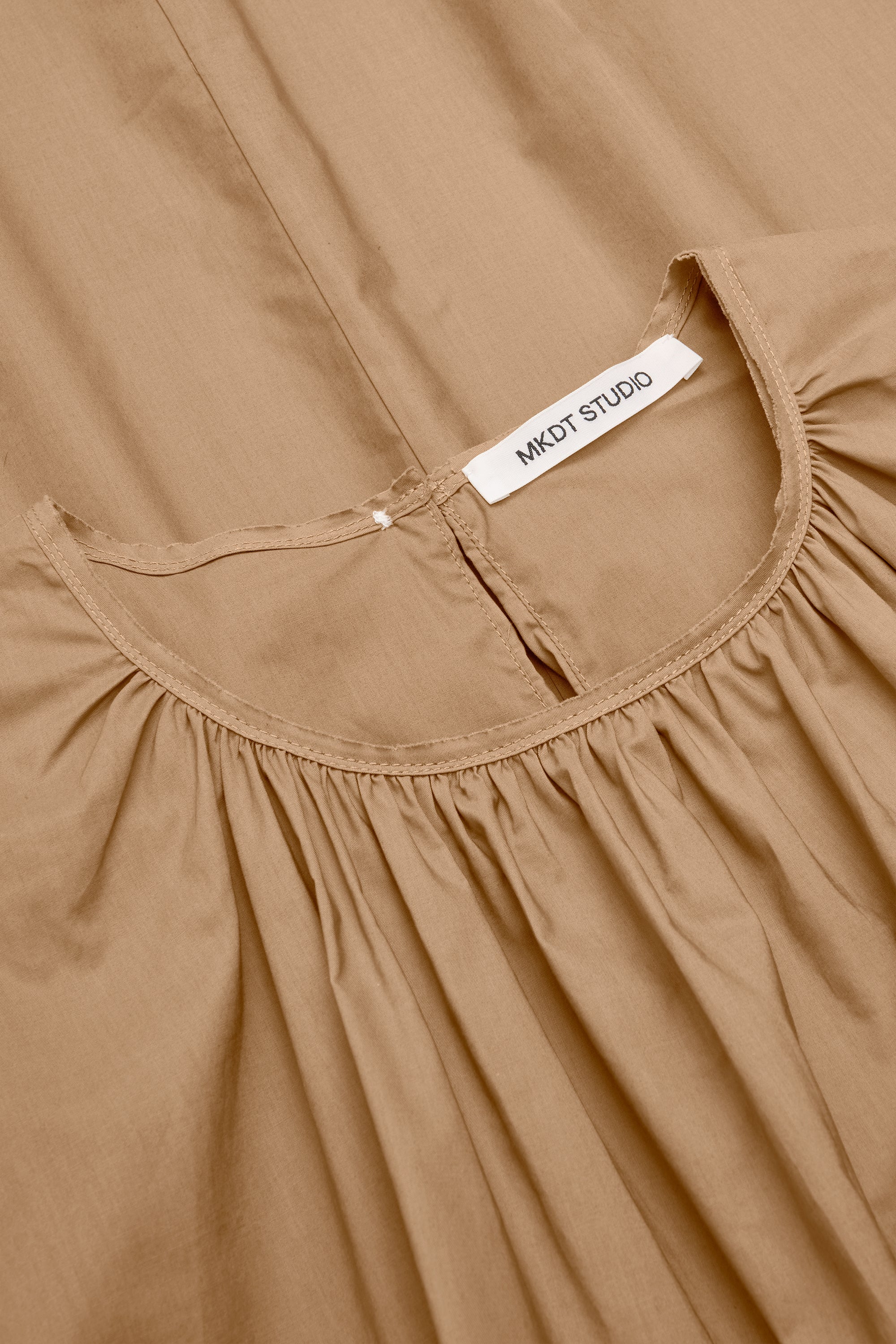 Mark Kenly Domino Tan Dorea Sheer Cotton Organic Dresses TAUPE
