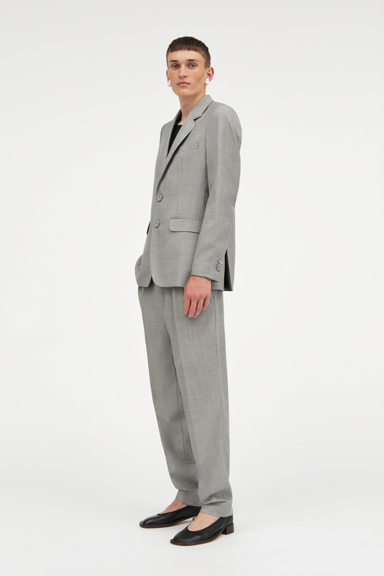 Mark Kenly Domino Tan James Light Wool Jackets GREY MELANGE