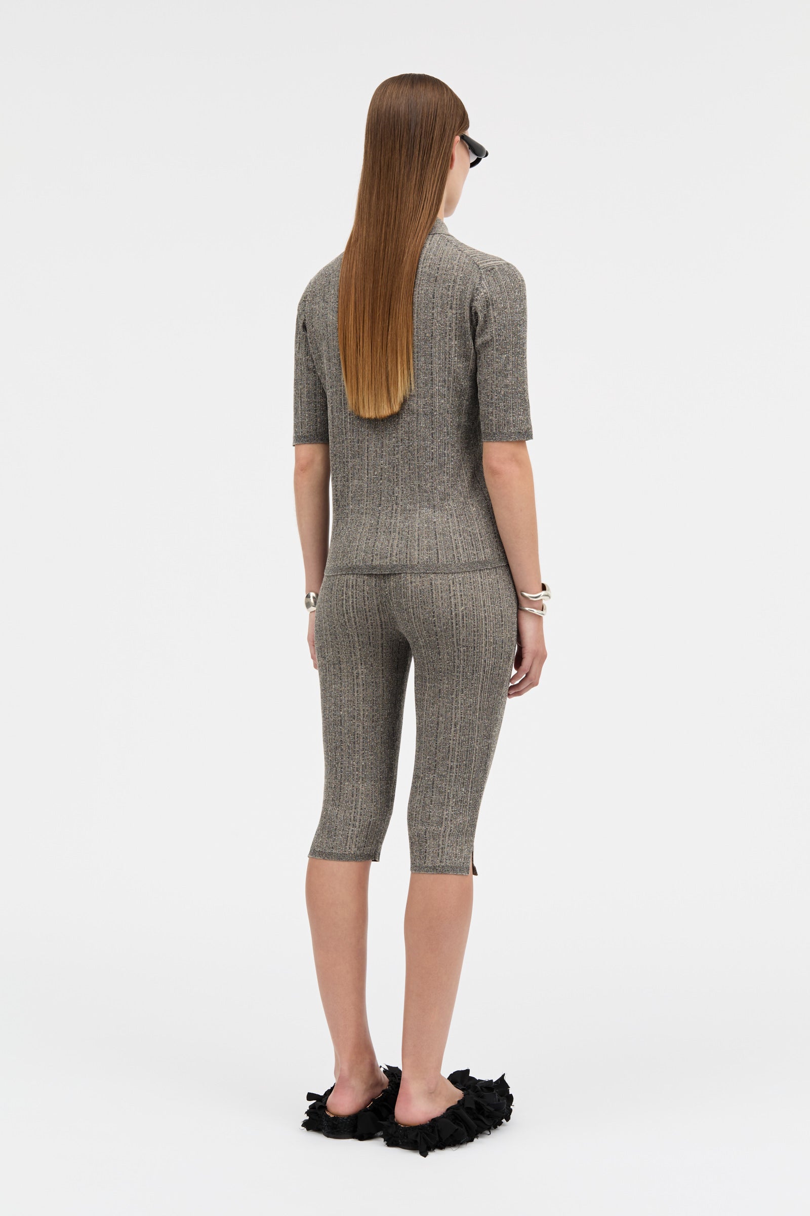 MKDT Studio KASSANDRA THIN RIB KNIT Sweater SALT AND PEPPER