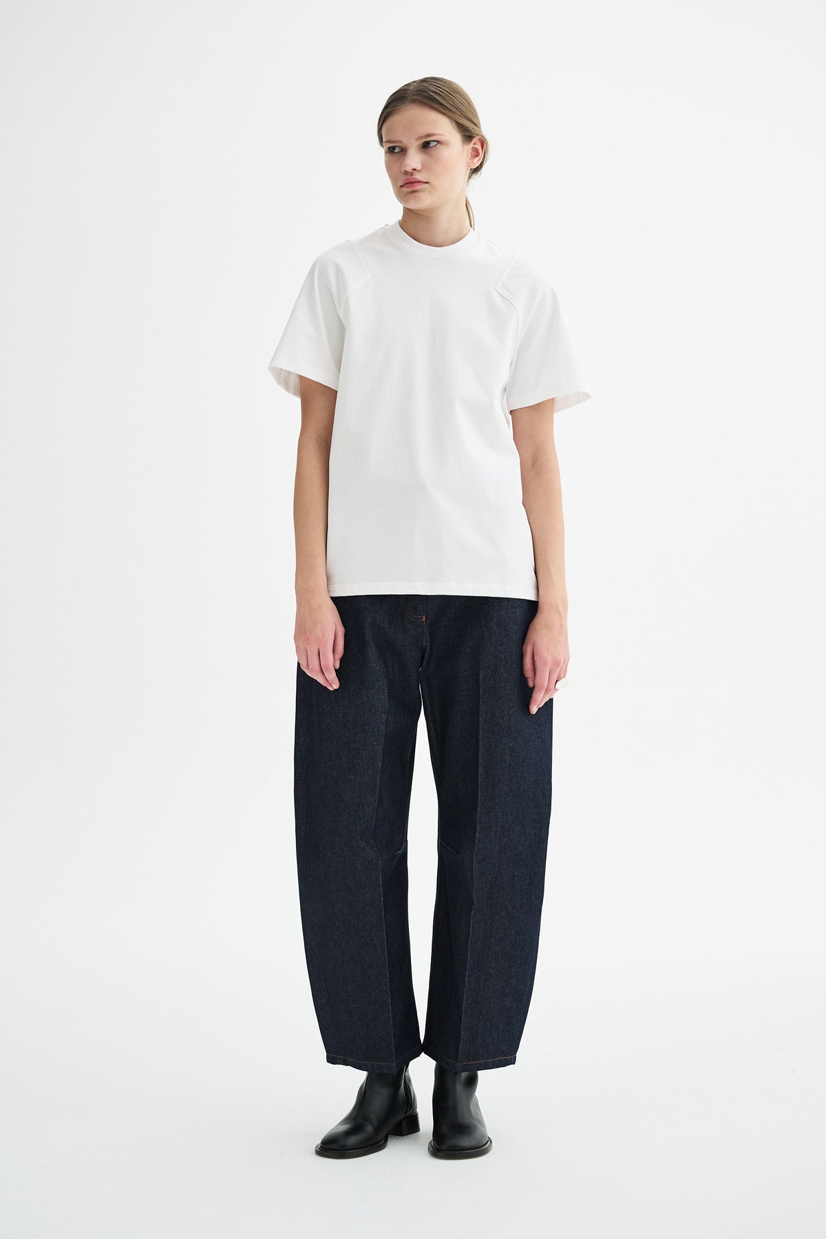 MKDT Studio LORIA HEAVY JERSEY COTTON T-Shirts WHITE