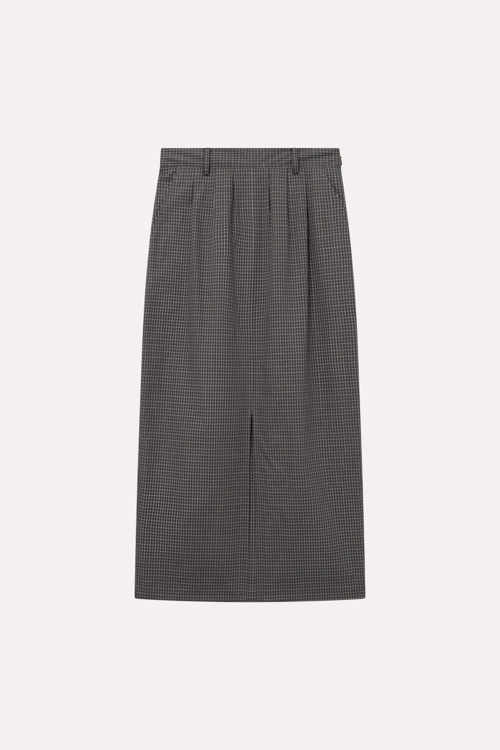 MKDT Studio NOVELLA CHECK POPLIN Skirts CHARCOAL CHECK