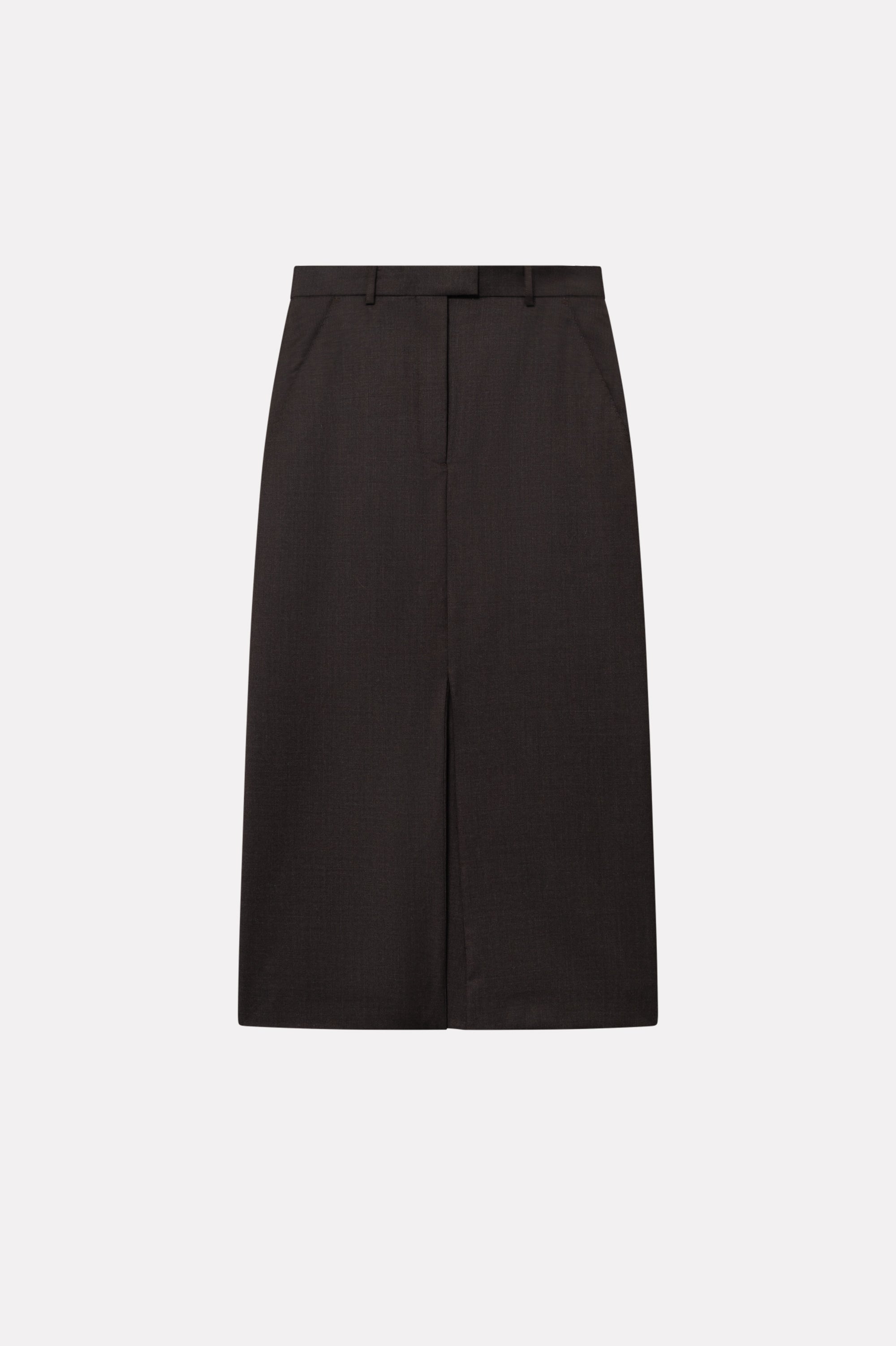 MKDT Studio NUNA LIGHT WEIGHT WOOL Skirts DEEP BROWN