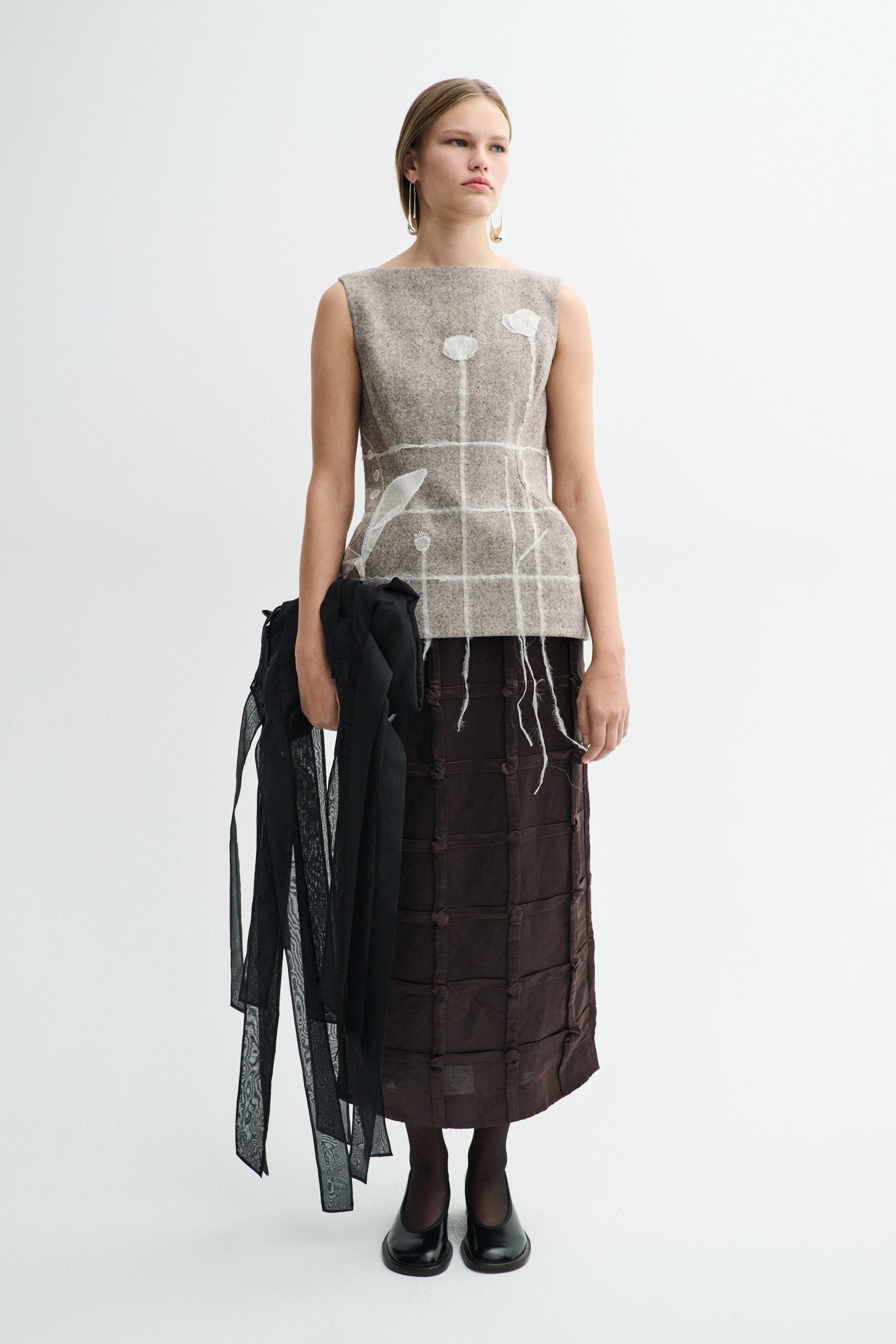 MKDT Studio NURI-ATELIER LINEN SILK BLEND Skirts DARK BROWN