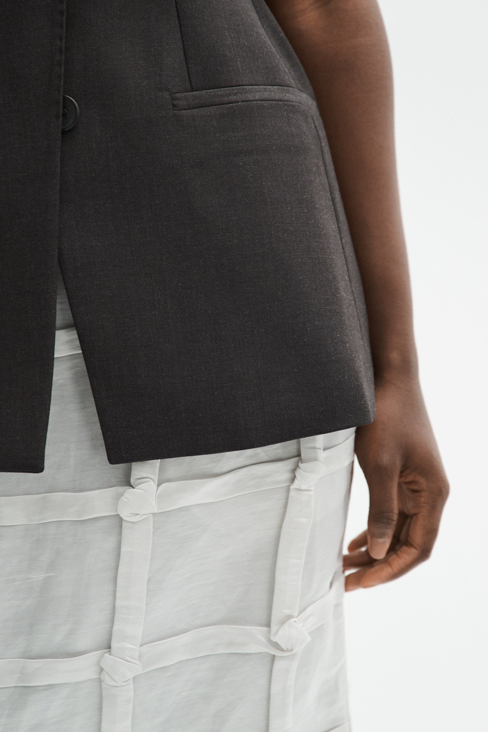 MKDT Studio NURI-ATELIER LINEN SILK BLEND Skirts LIGHT GREY