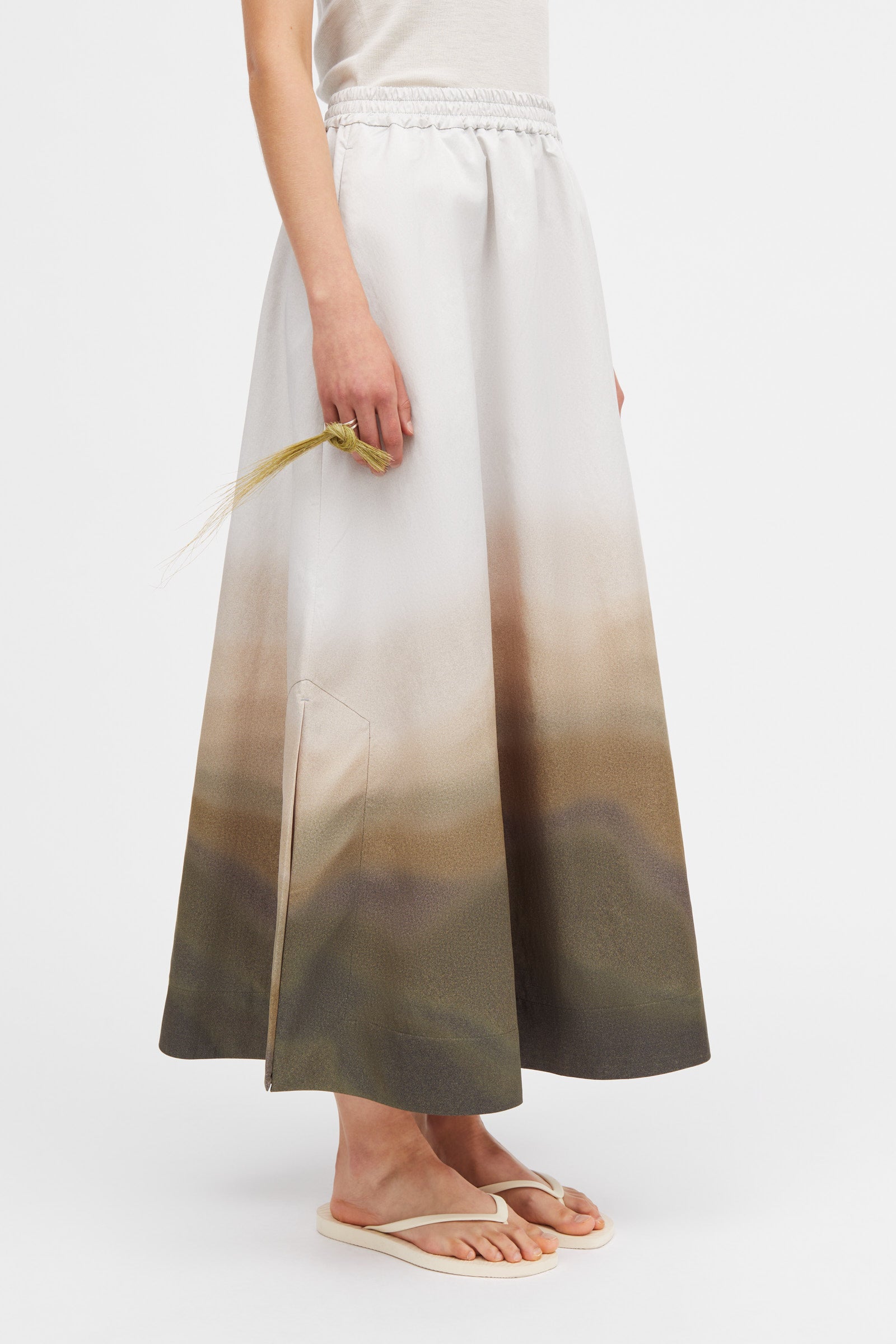 Mark Kenly Domino Tan Nasha Dune Print Skirts OCRE
