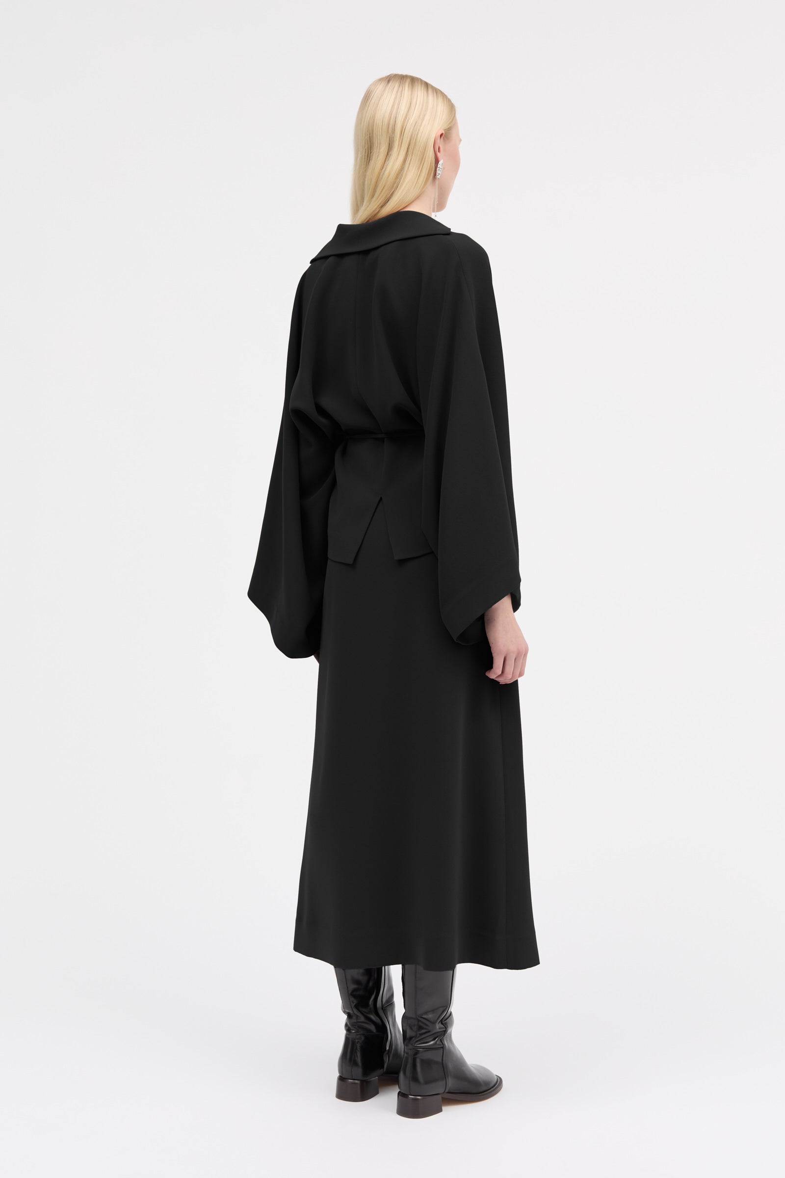 MKDT Studio Nora Crepe Georgette Skirts BLACK