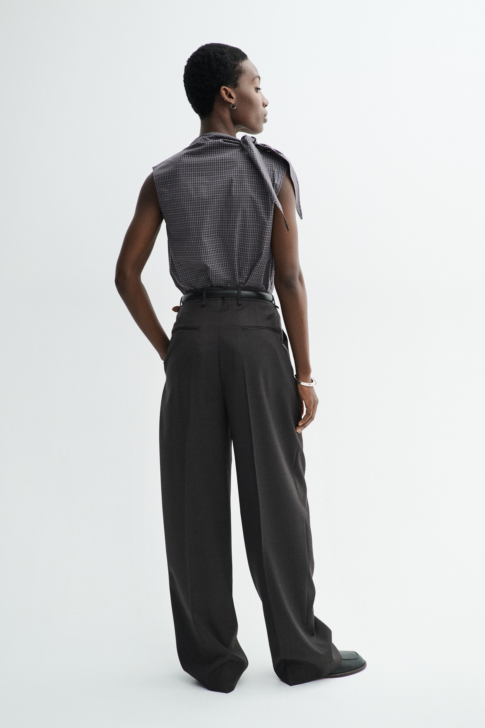 MKDT Studio POMI LIGHT WEIGHT WOOL Pants DEEP BROWN