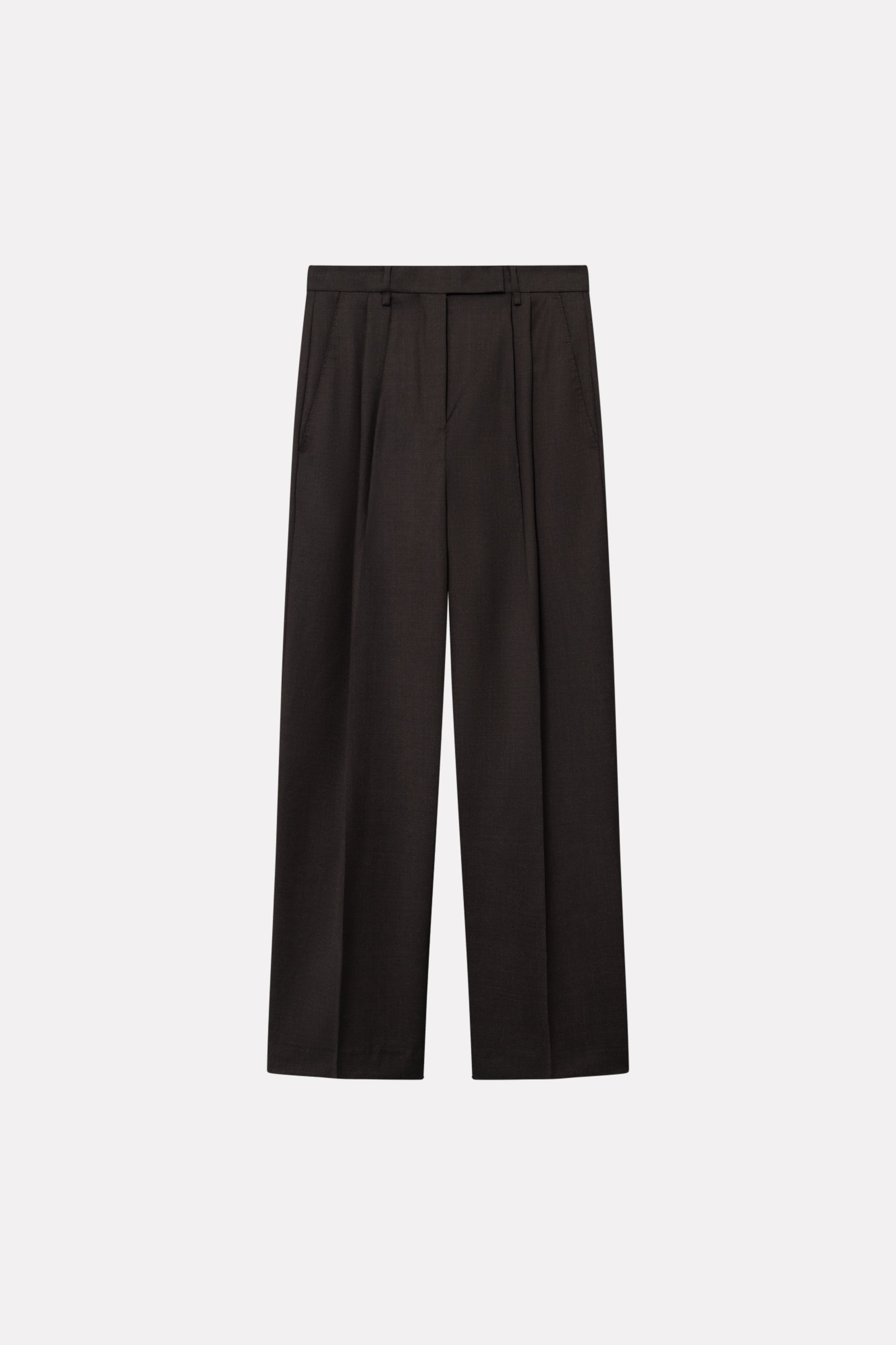 MKDT Studio POMI LIGHT WEIGHT WOOL Pants DEEP BROWN