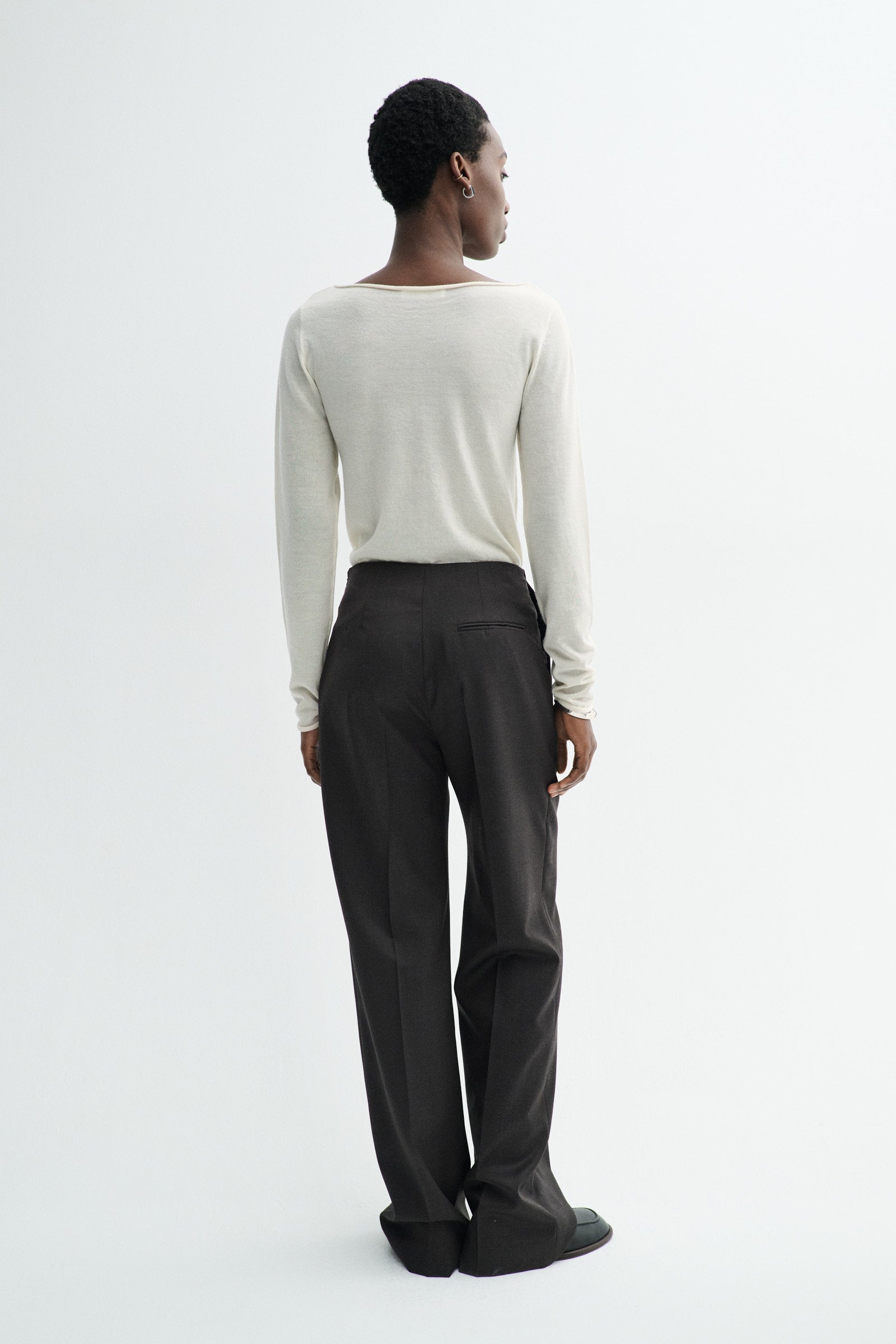 MKDT Studio PRISKA LIGHT WEIGHT WOOL Pants DEEP BROWN