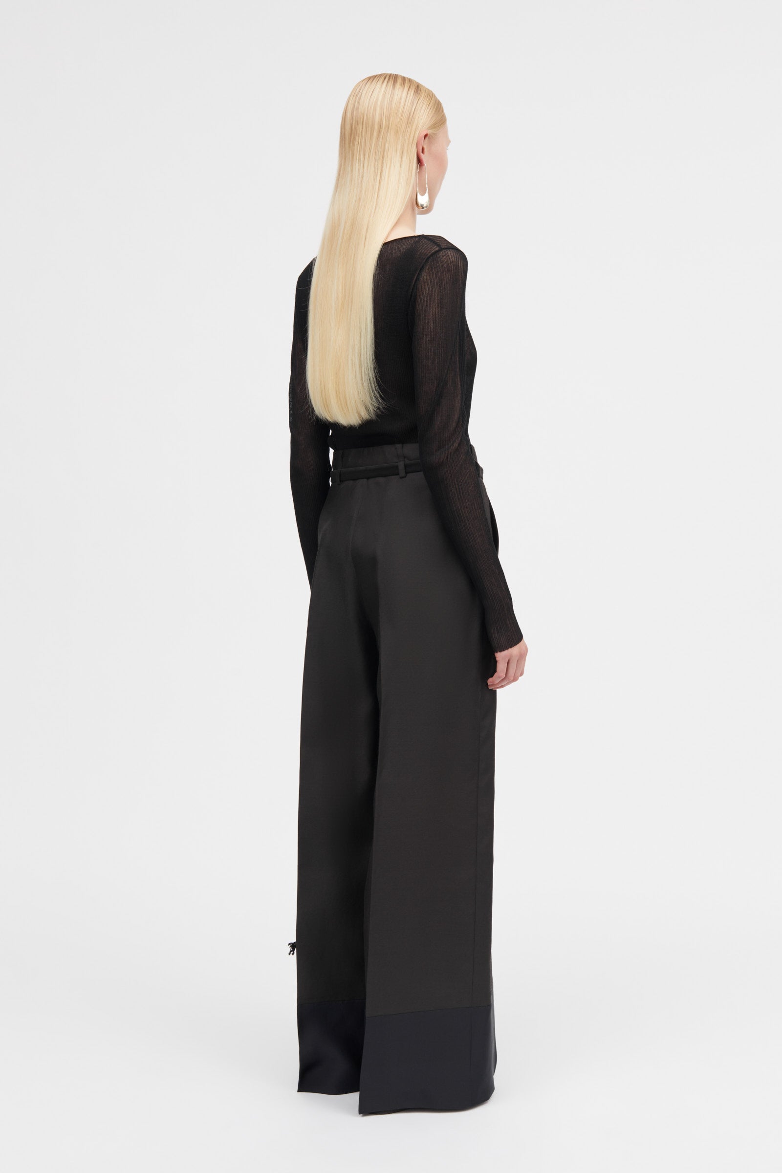 Mark Kenly Domino Tan Pashi-atelier Silk Wool Twill Pants BLACK