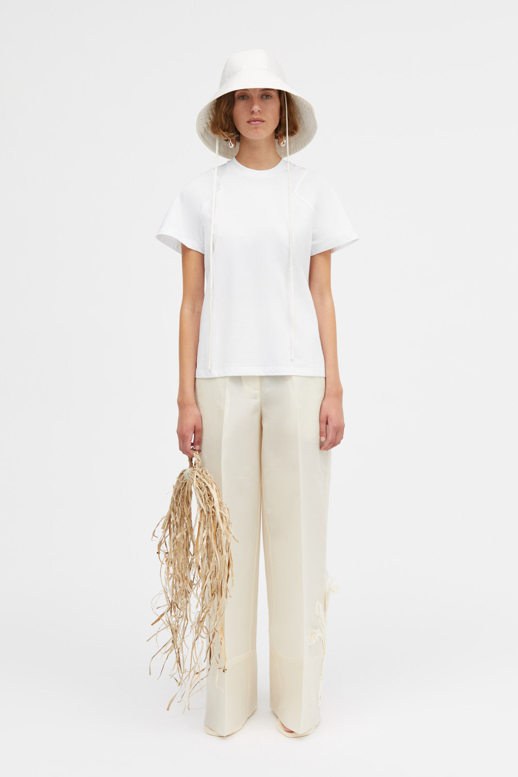 Mark Kenly Domino Tan Pashi-atelier Silk Wool Twill Pants IVORY