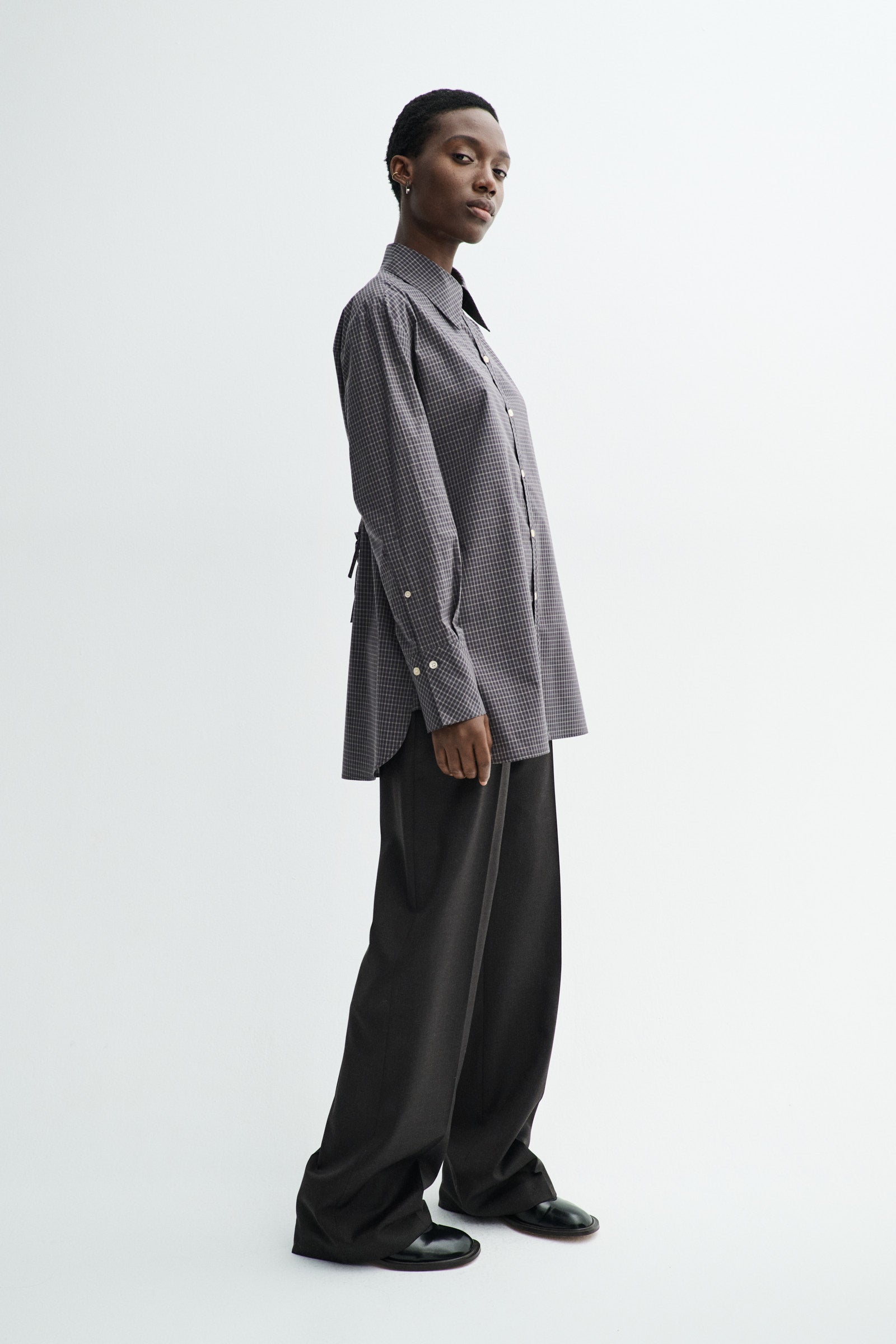 MKDT Studio SEBASTIANA CHECK POPLIN Shirts CHARCOAL CHECK