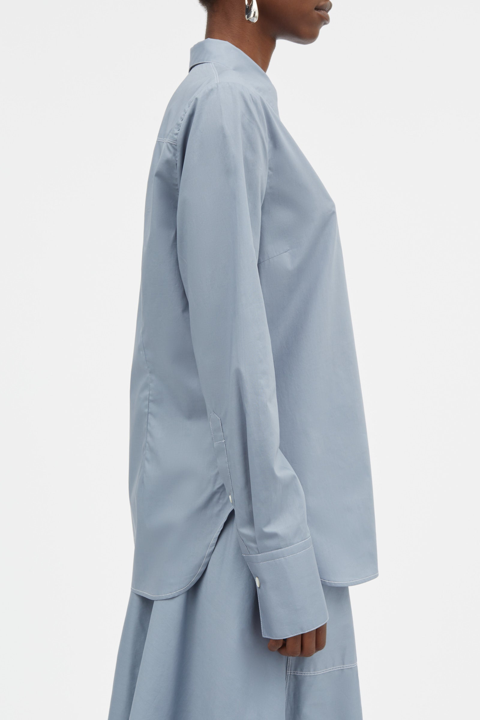 Mark Kenly Domino Tan Sadja Sheer Cotton Shirts BLUE