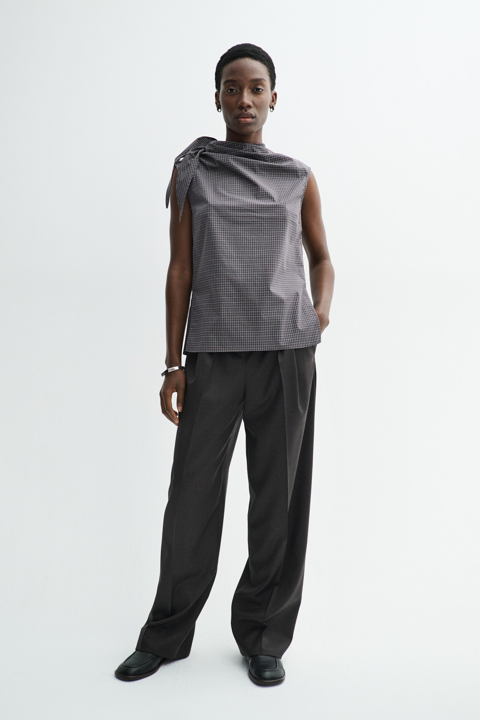 MKDT Studio TASH CHECK POPLIN Shirts CHARCOAL CHECK