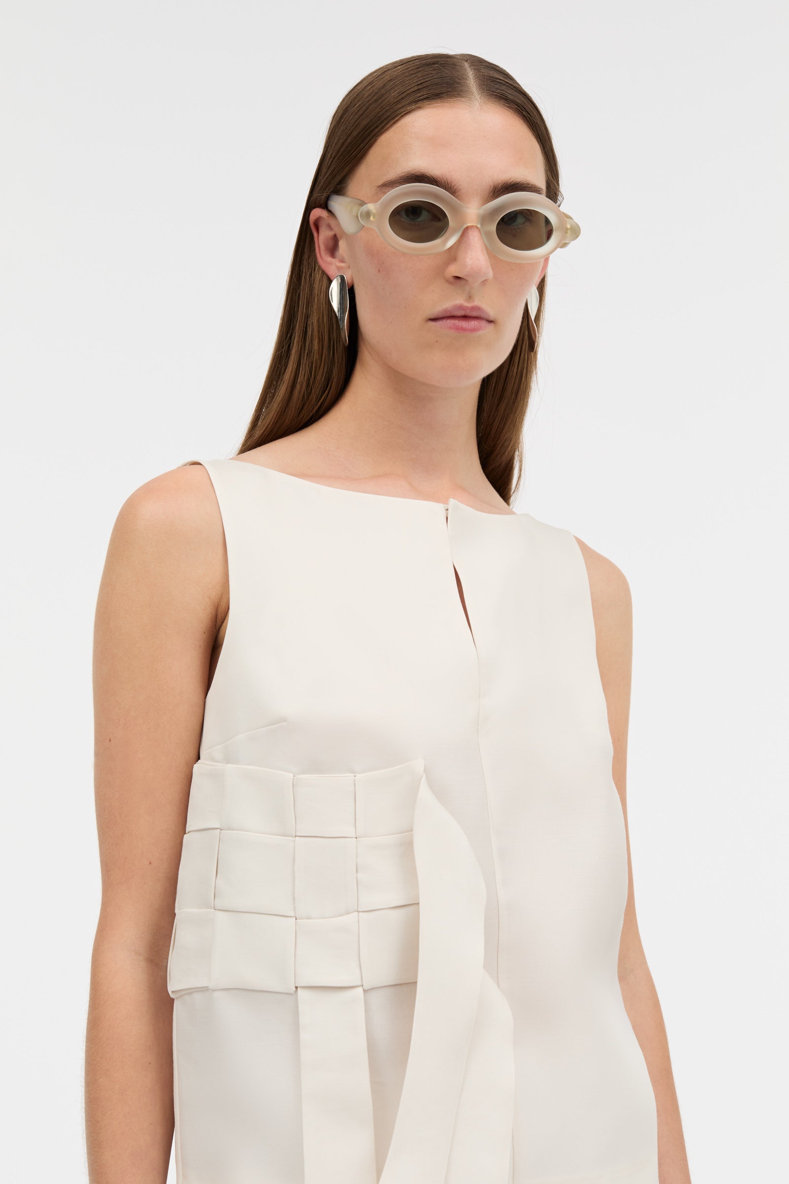 MKDT Studio TILLIE-ATELIER SILK WOOL TWILL Blouses LIGHT GREY LAVENDER