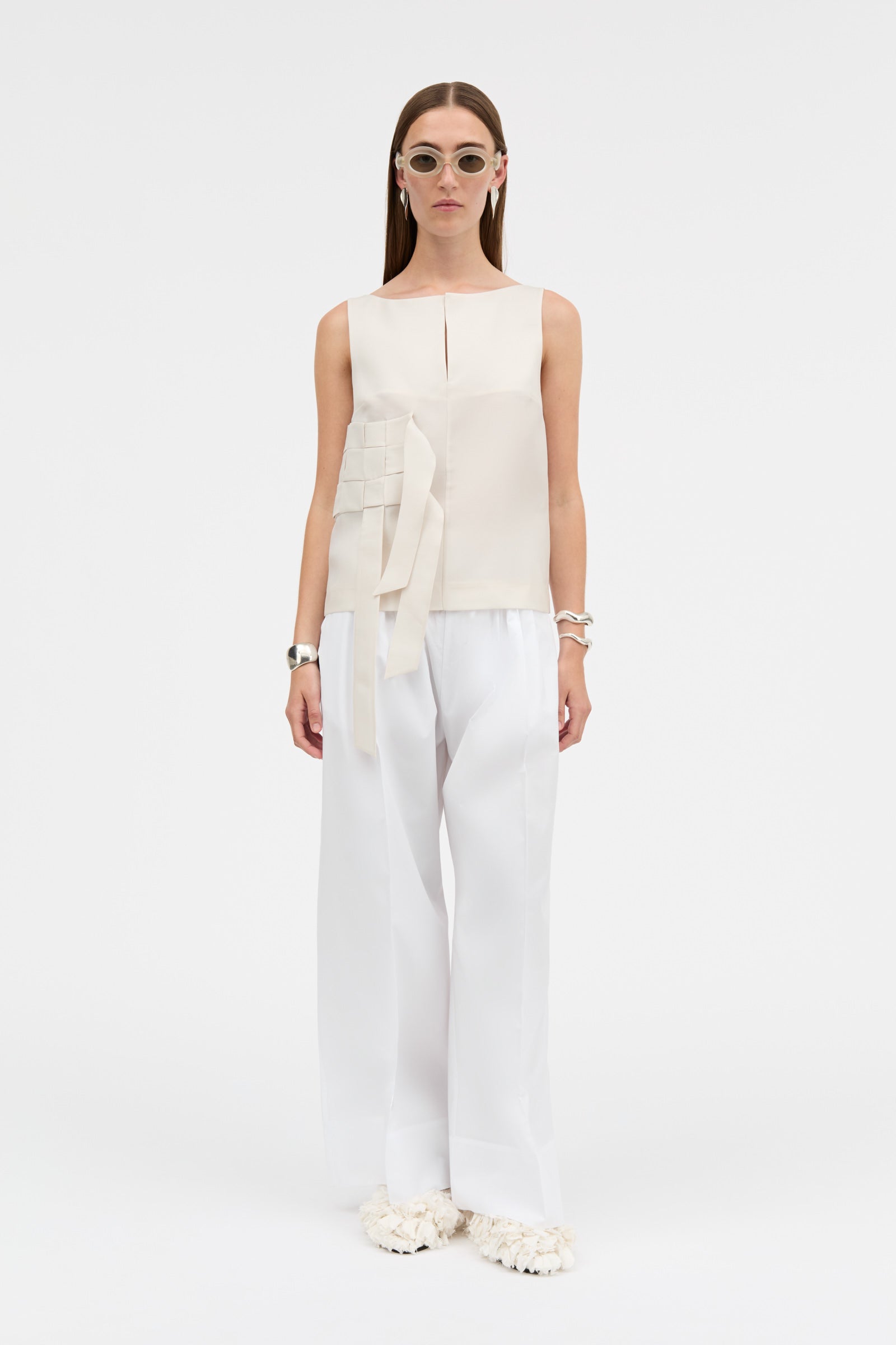 MKDT Studio TILLIE-ATELIER SILK WOOL TWILL Blouses LIGHT GREY LAVENDER
