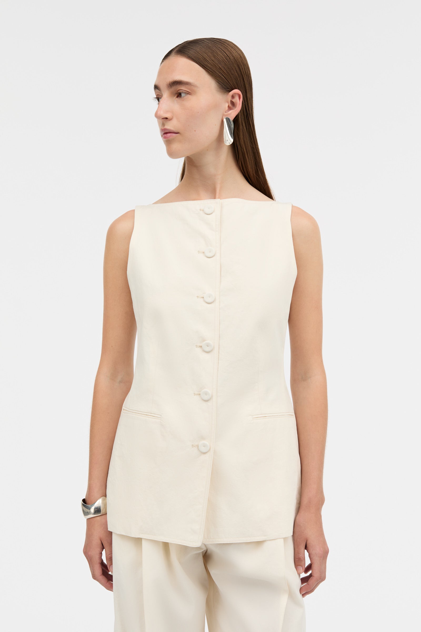 MKDT Studio TURI COTTON CALICO Vest ECRU