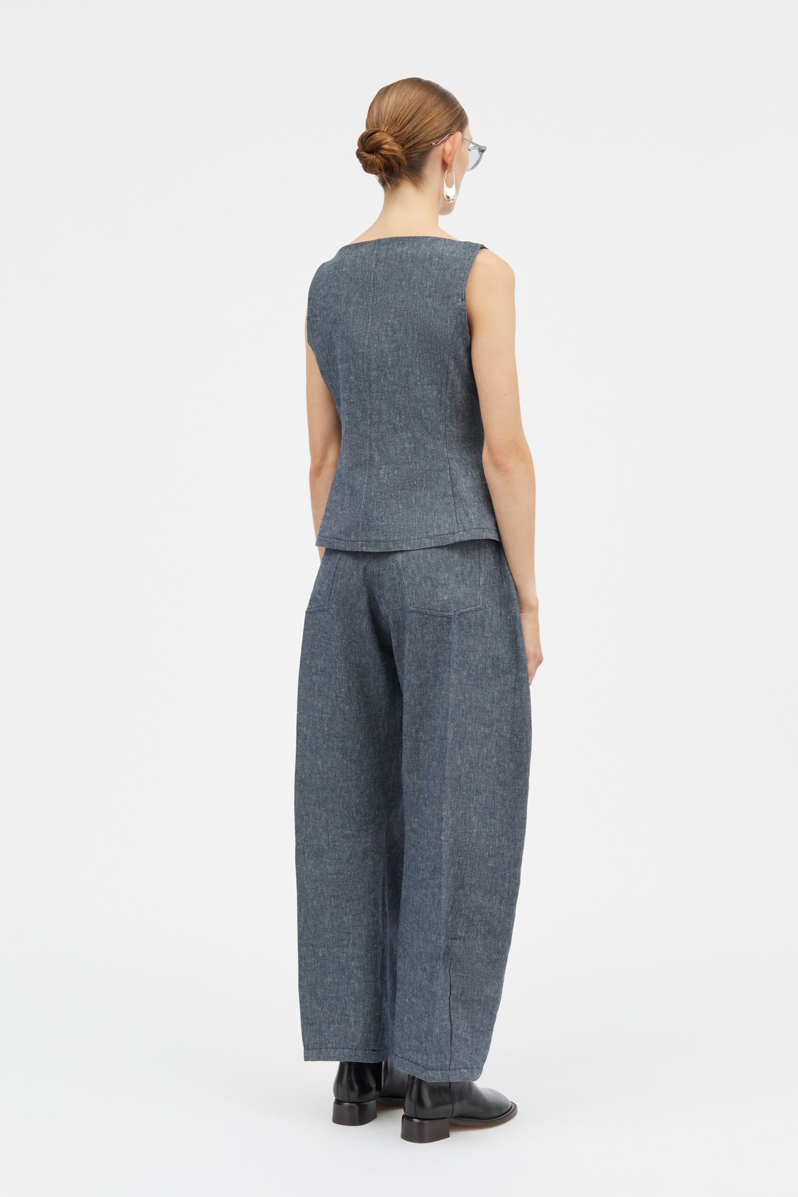 Mark Kenly Domino Tan Tura Soft Denim Vest NAVY
