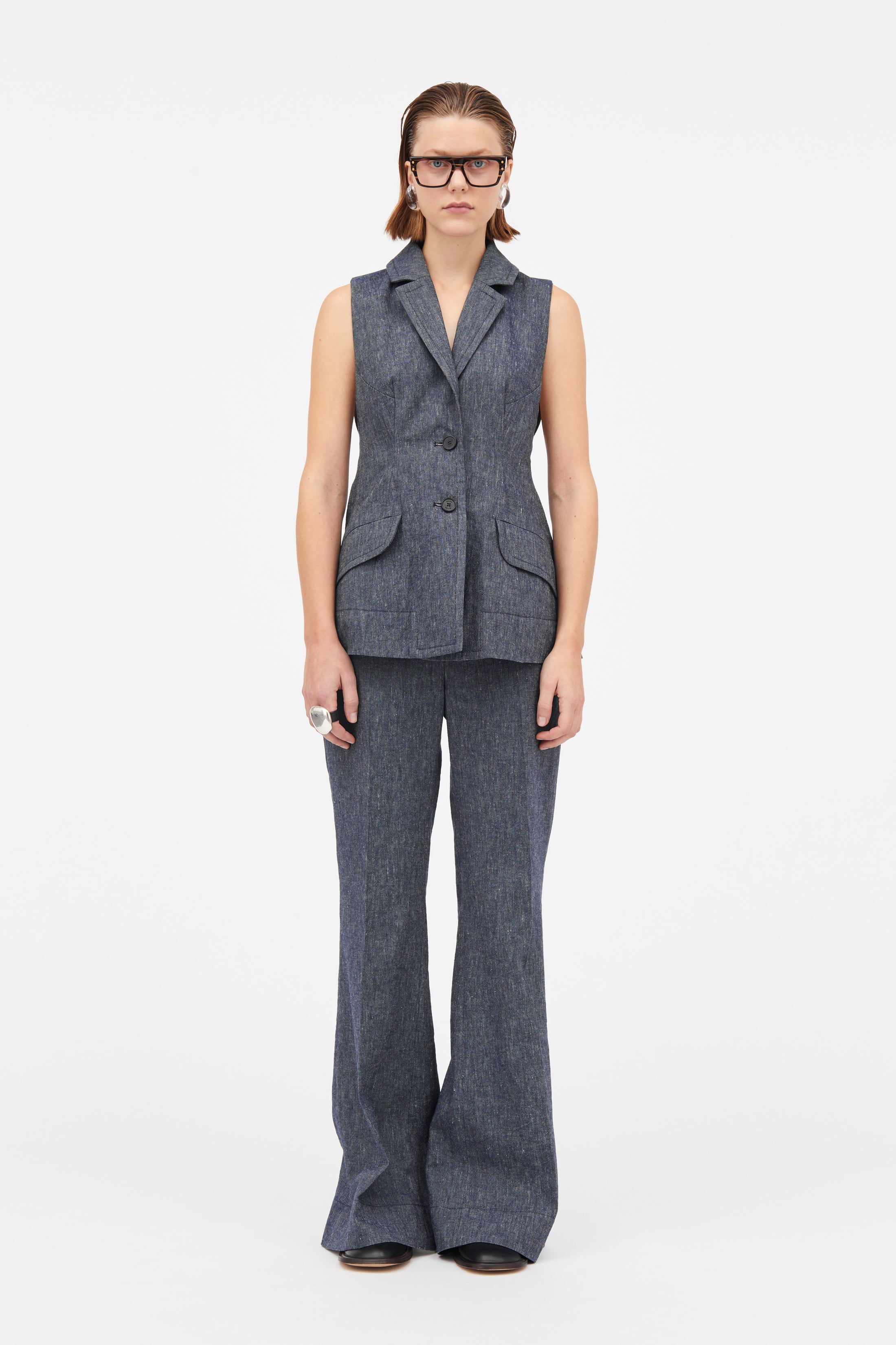 MKDT Studio Vika Soft Denim Vest NAVY