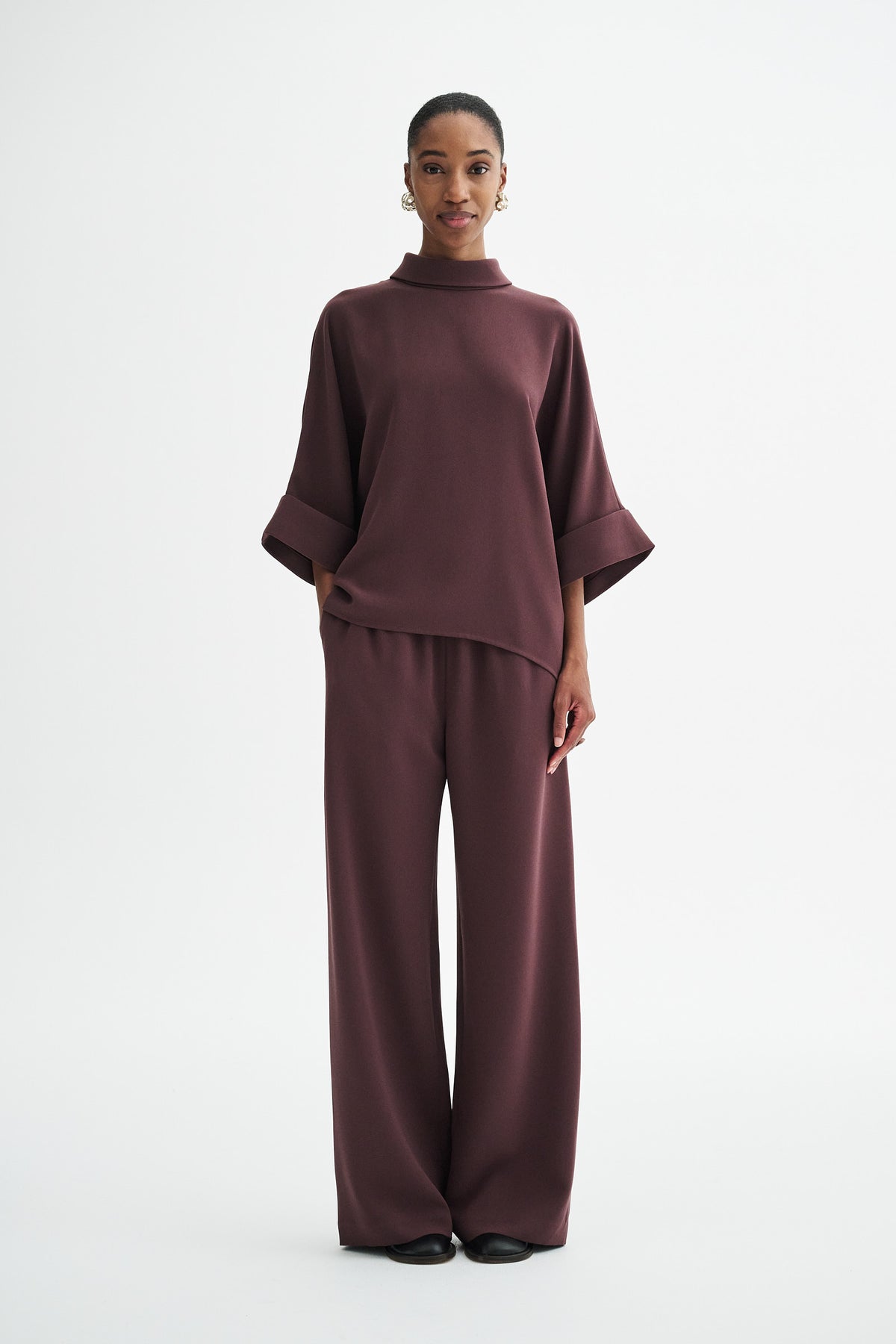 MKDT Studio BAILEE CREPE GEORGETTE Blouses BURGUNDY