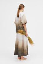 Mark Kenly Domino Tan Beila Dune Print Blouses OCRE