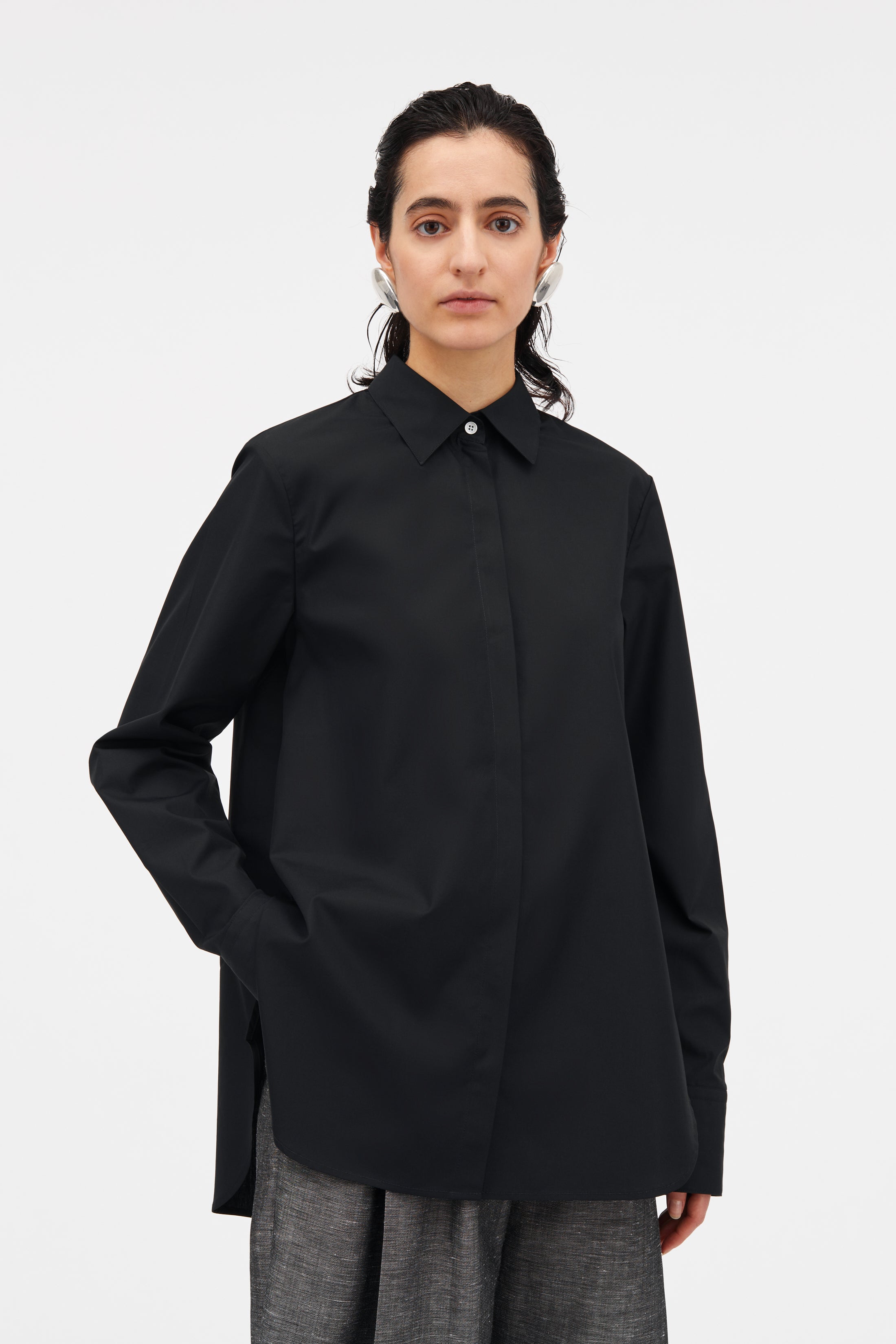MKDT Studio Bertine Poplin Shirts BLACK