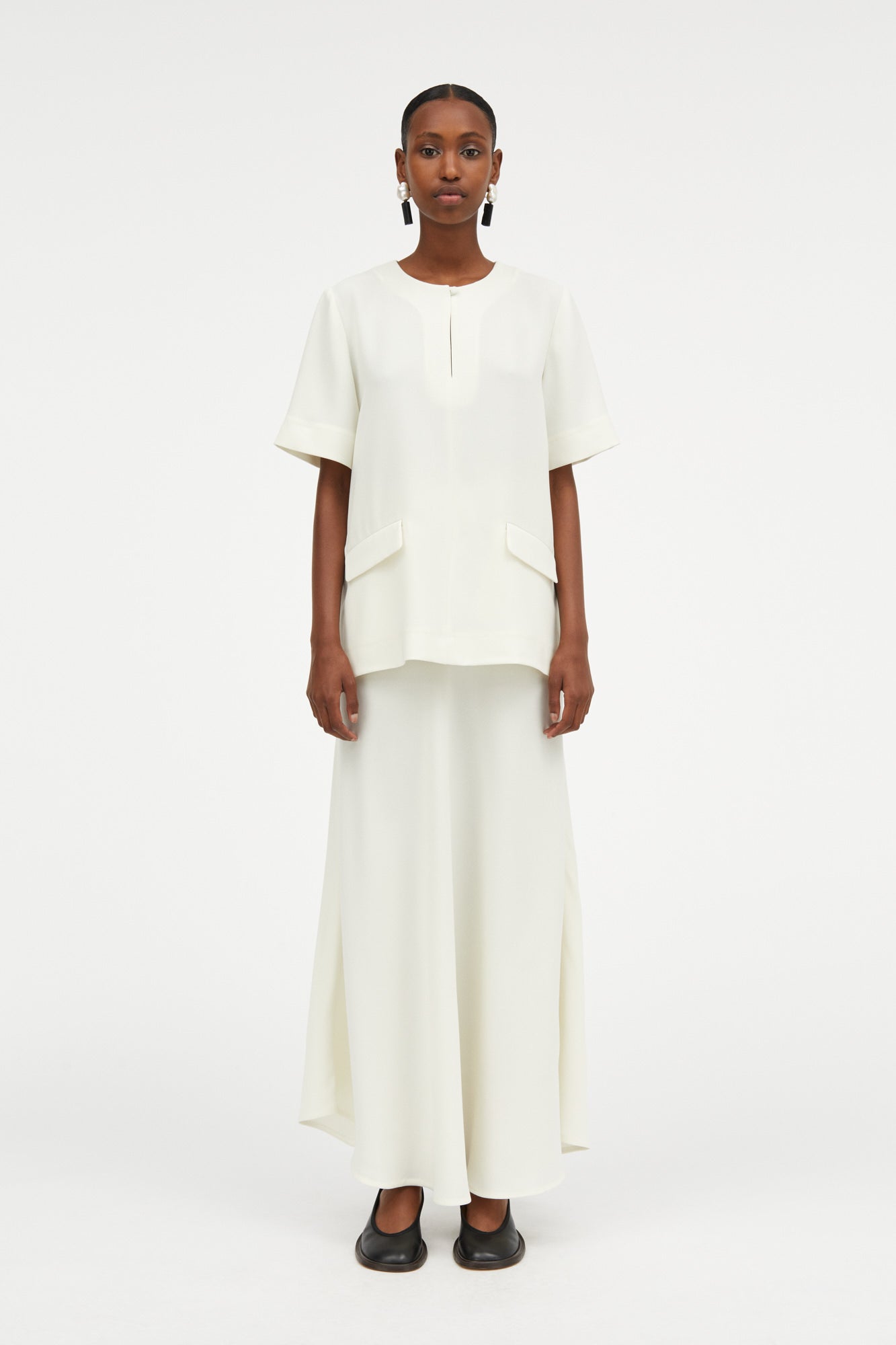 MKDT Studio Betty Crepe Georgette Blouses IVORY