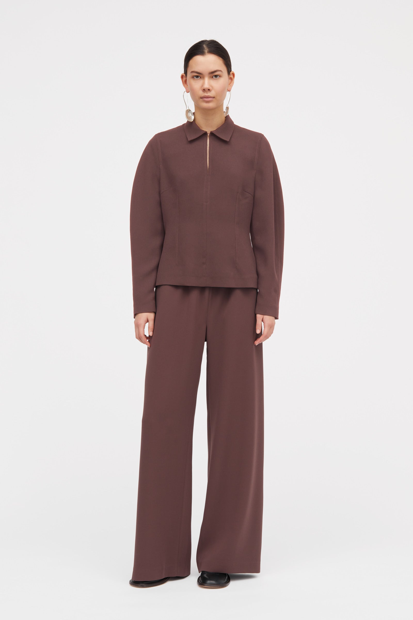 MKDT Studio Brisa Crepe Georgette Blouses BURGUNDY