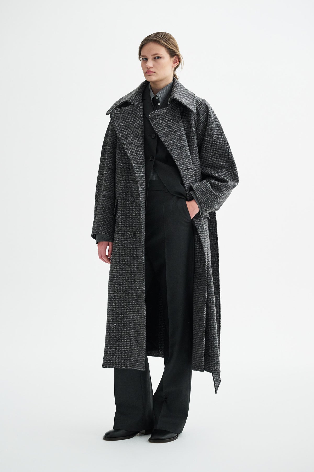 MKDT Studio CIBEL CHECK COAT Coats GREY CHECK