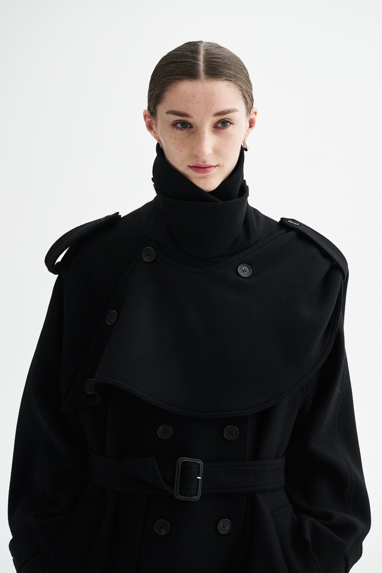 MKDT Studio CICELY TWO-LAYERED COAT Coats BLACK