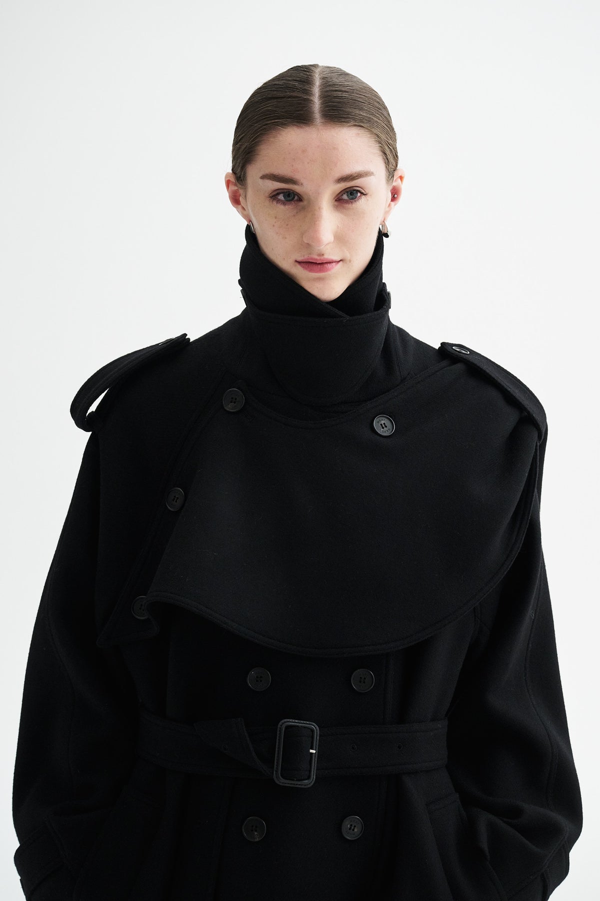 MKDT Studio CICELY TWO-LAYERED COAT Coats BLACK