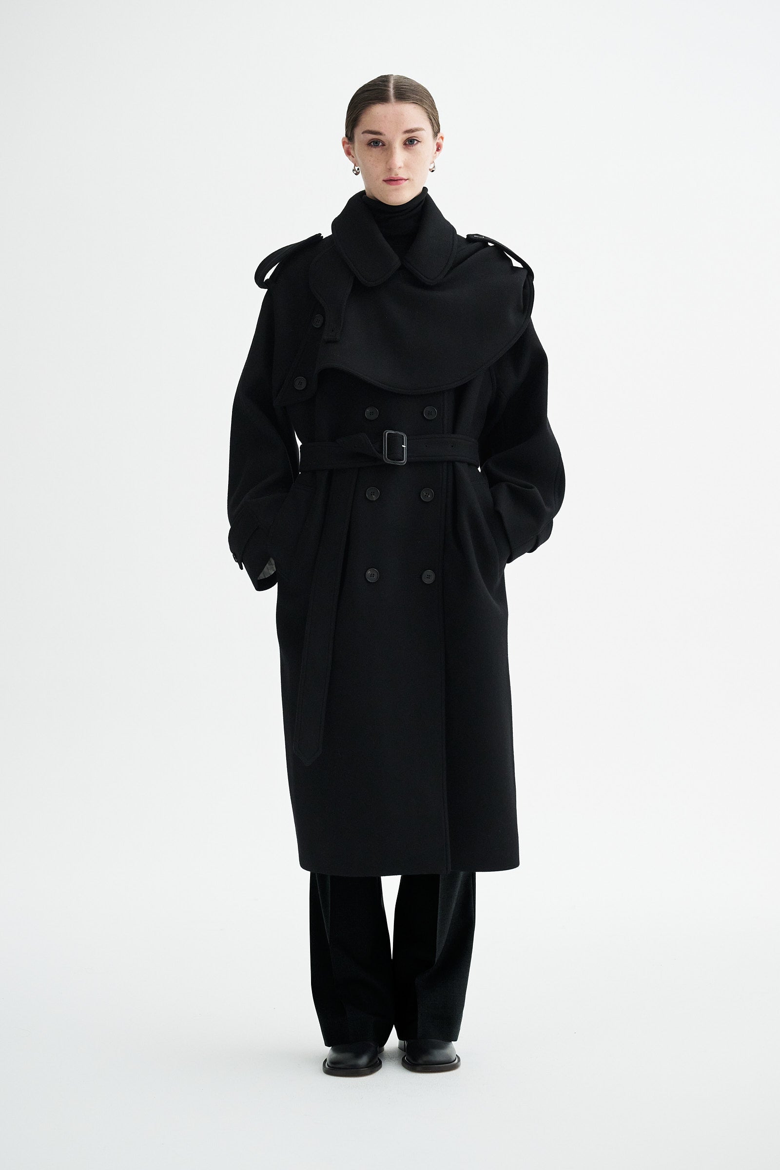 MKDT Studio CICELY TWO-LAYERED COAT Coats BLACK
