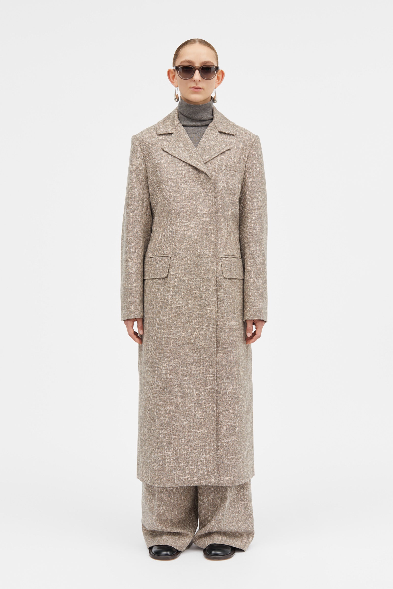 Mark Kenly Domino Tan Callie Structure Wool Blend Coats CINNAMON MELANGE