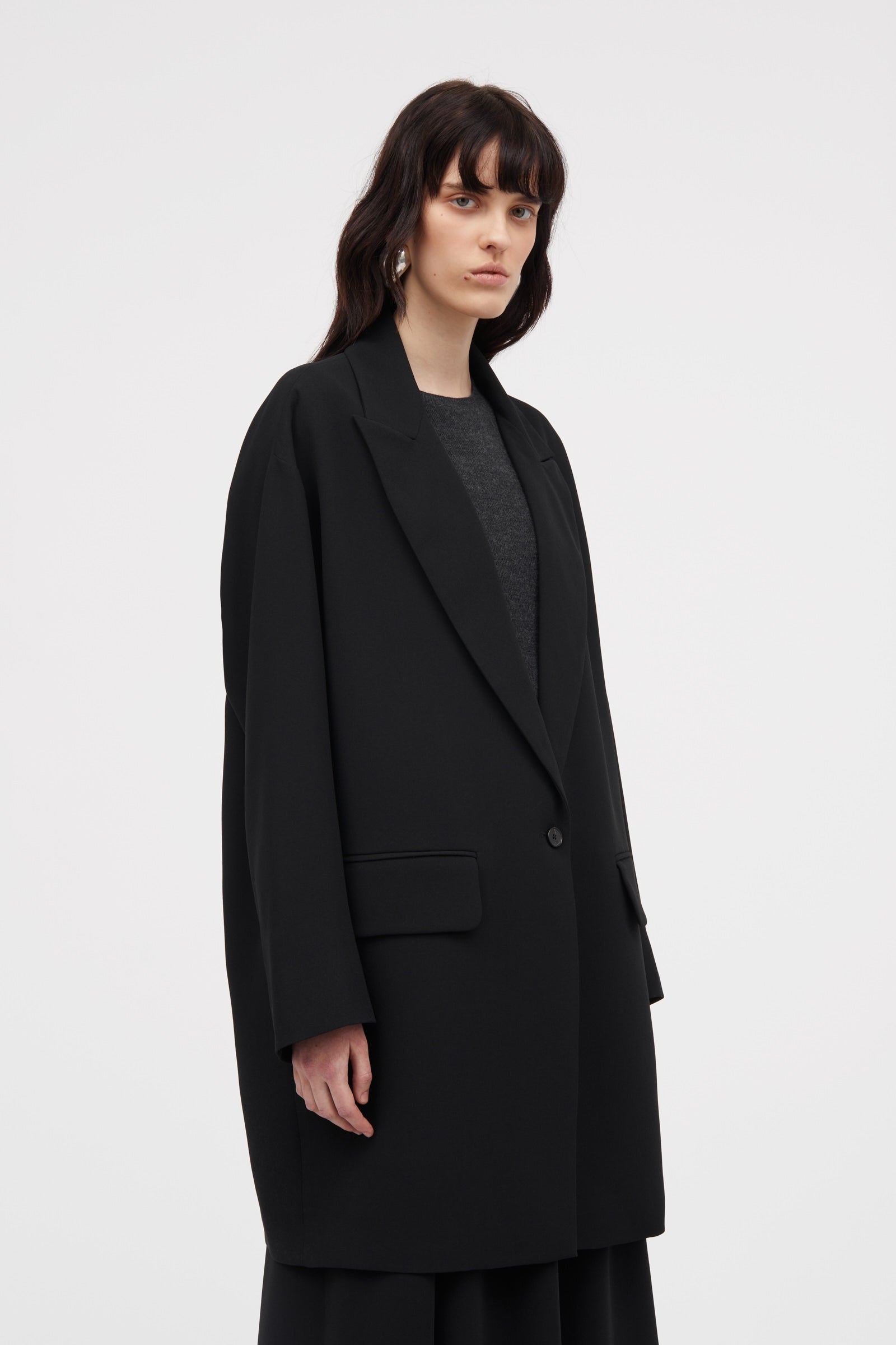 MKDT Studio Carli Crepe Georgette Coats BLACK