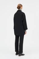 Mark Kenly Domino Tan Corrana Crepe Georgette Coats BLACK