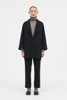 Mark Kenly Domino Tan Corrana Crepe Georgette Coats BLACK