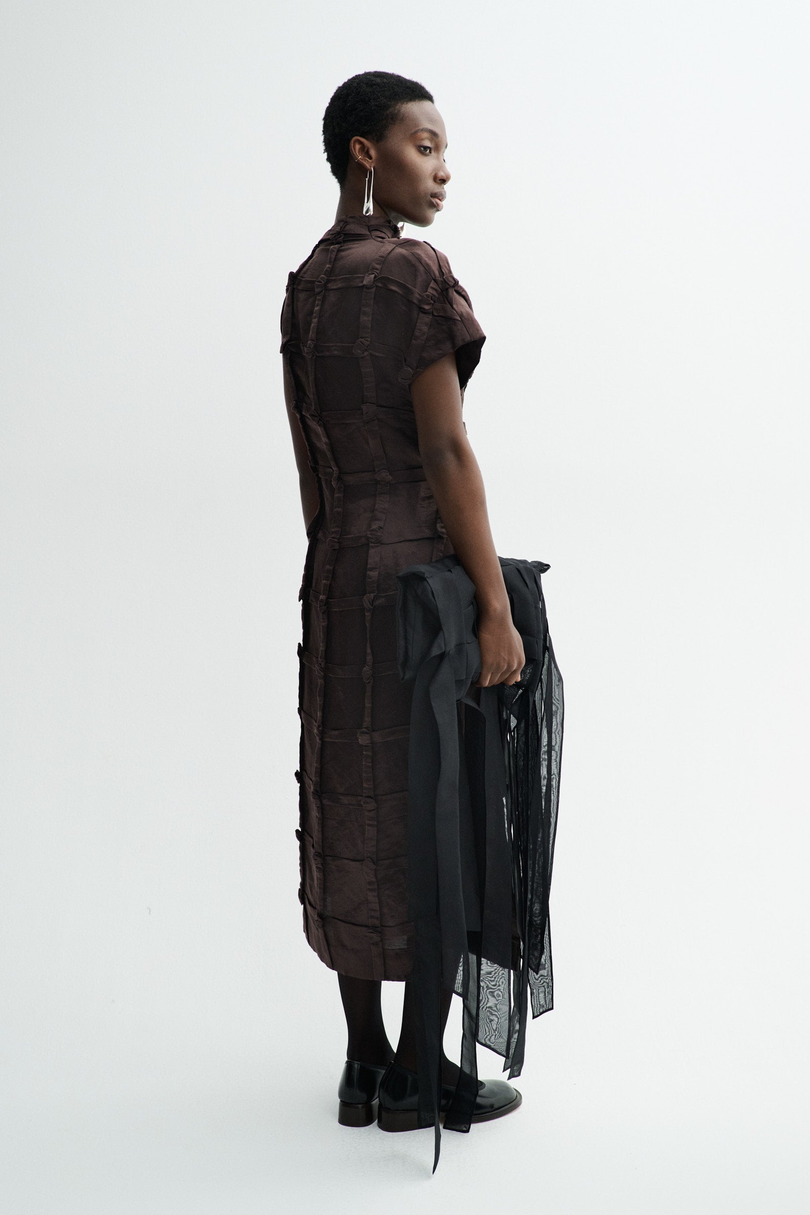 MKDT Studio DELYNA-ATELIER LINEN SILK BLEND Dresses DARK BROWN