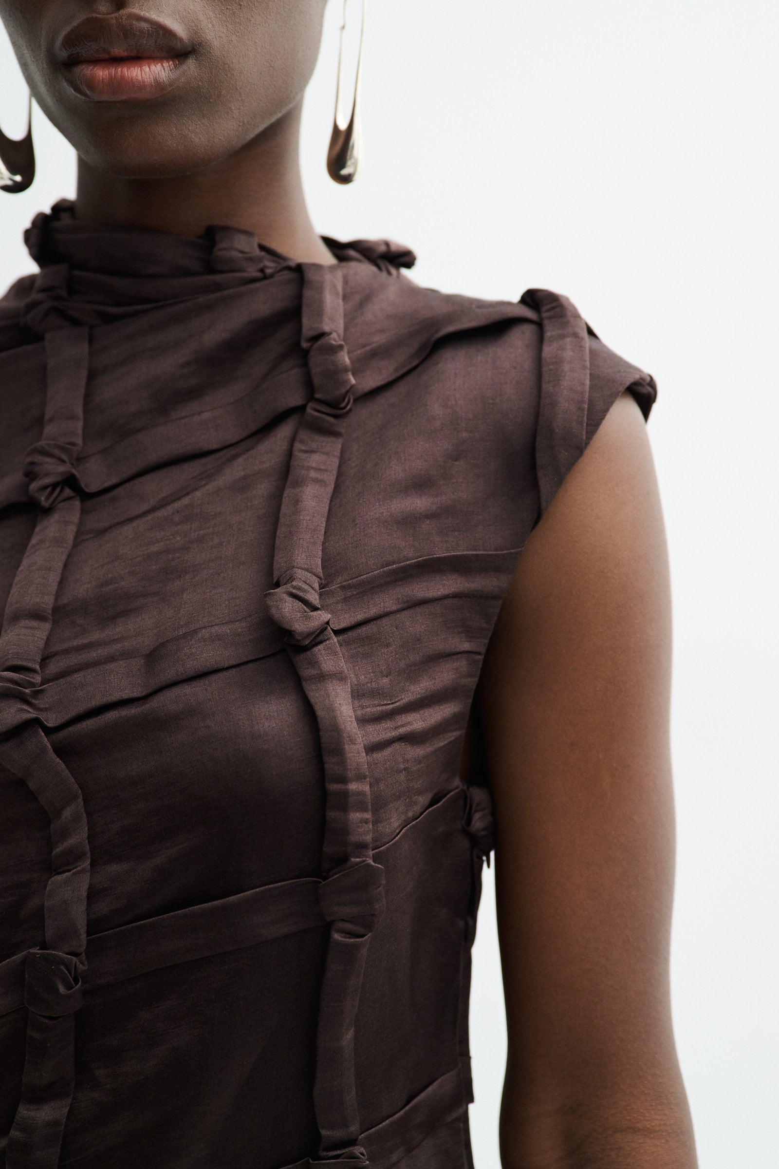MKDT Studio DELYNA-ATELIER LINEN SILK BLEND Dresses DARK BROWN