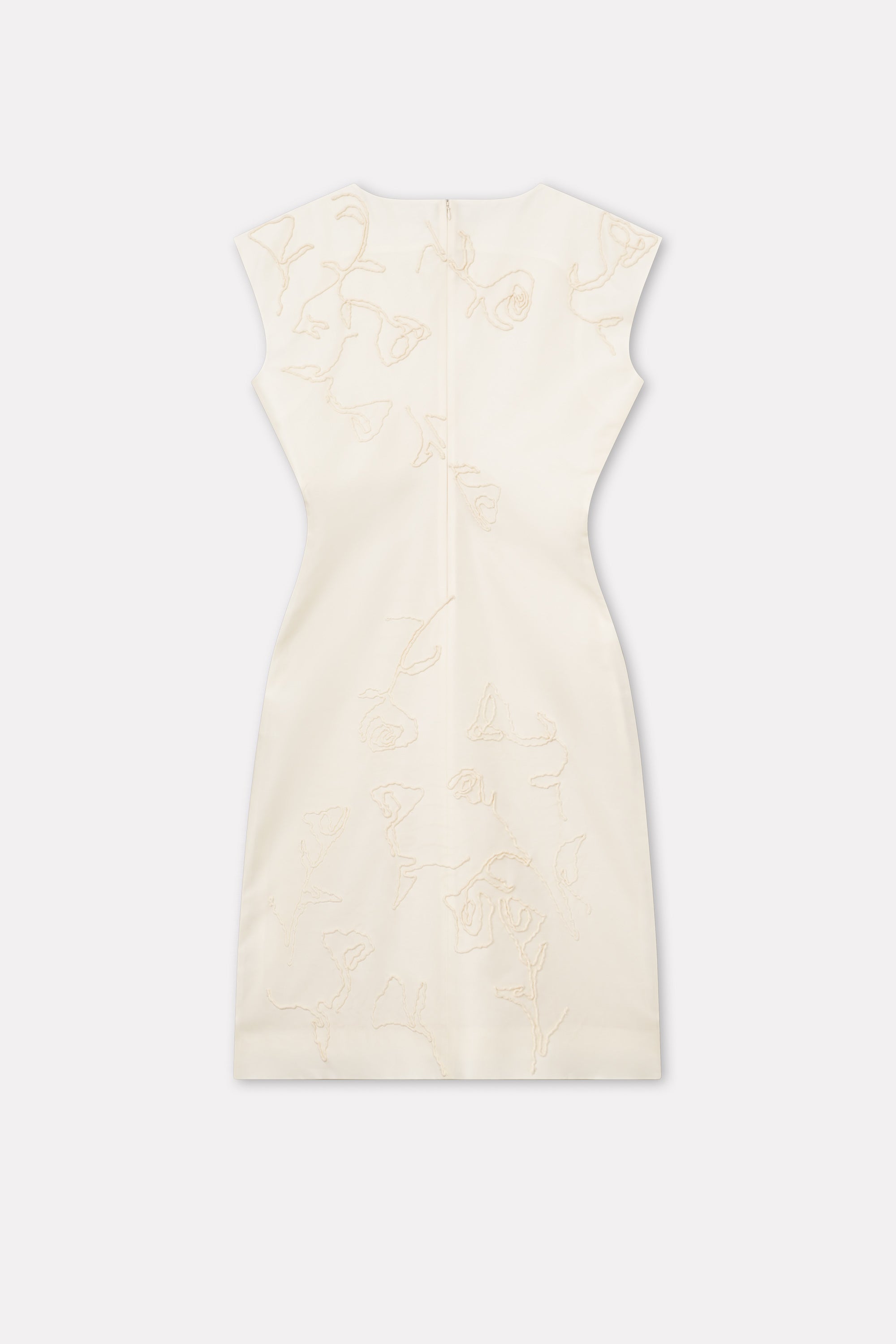 Mark Kenly Domino Tan Dina-atelier Silk Wool Twill Dresses IVORY
