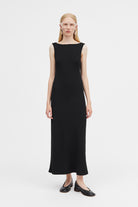 Mark Kenly Domino Tan Diny Crepe Georgette Dresses BLACK