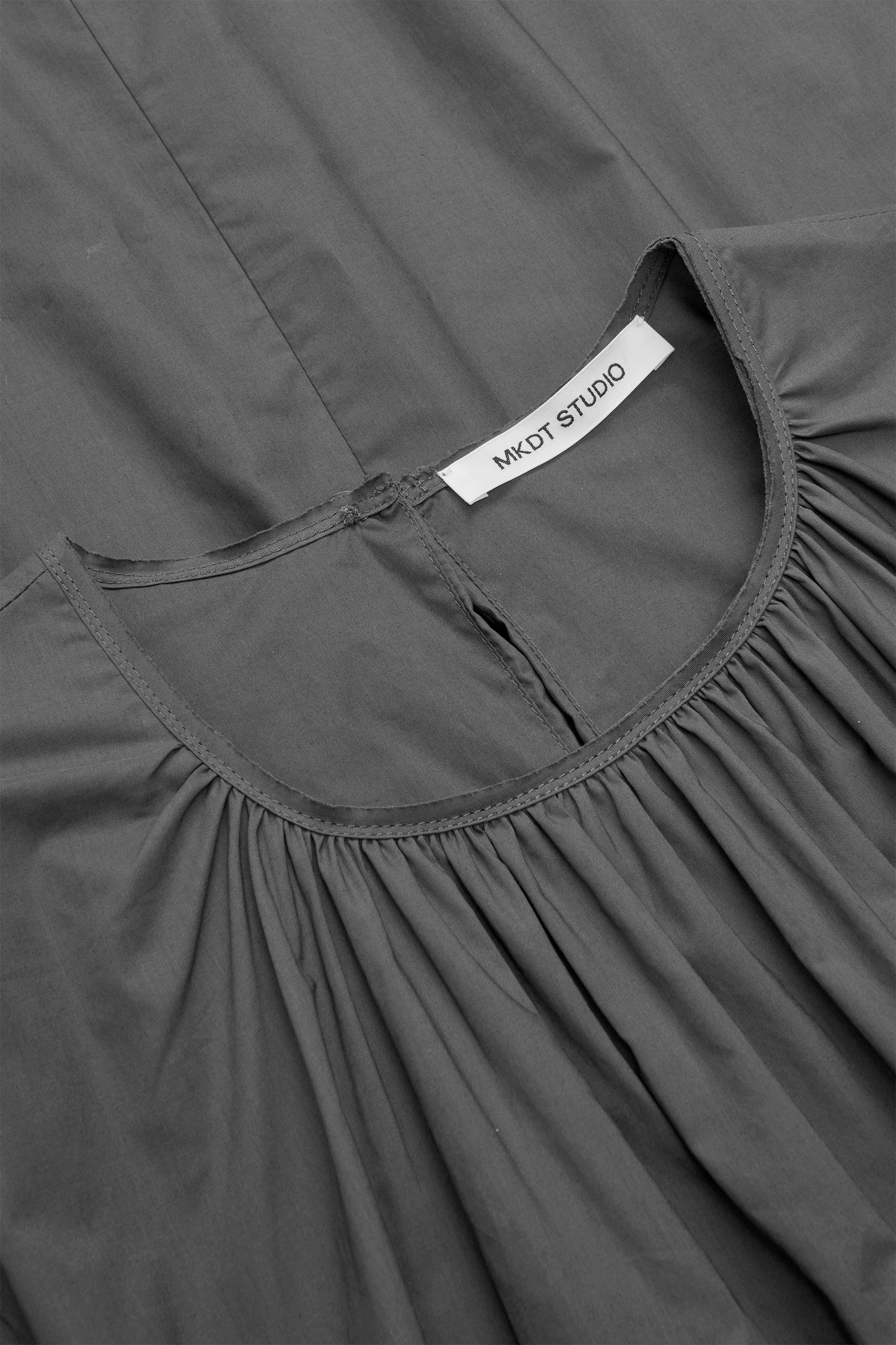 Mark Kenly Domino Tan Dorea Sheer Cotton Organic Dresses ANTRACIT
