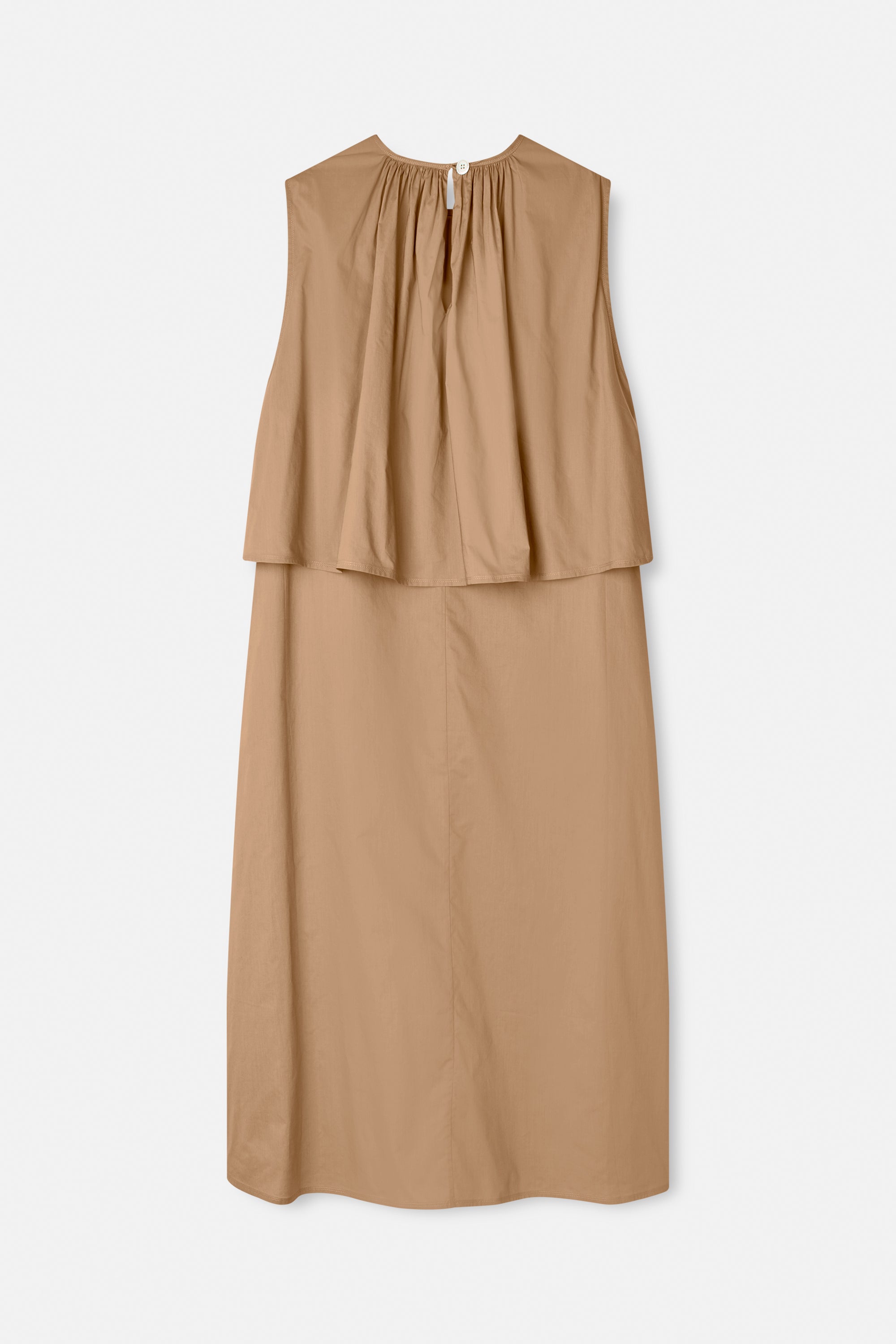 Mark Kenly Domino Tan Dorea Sheer Cotton Organic Dresses TAUPE