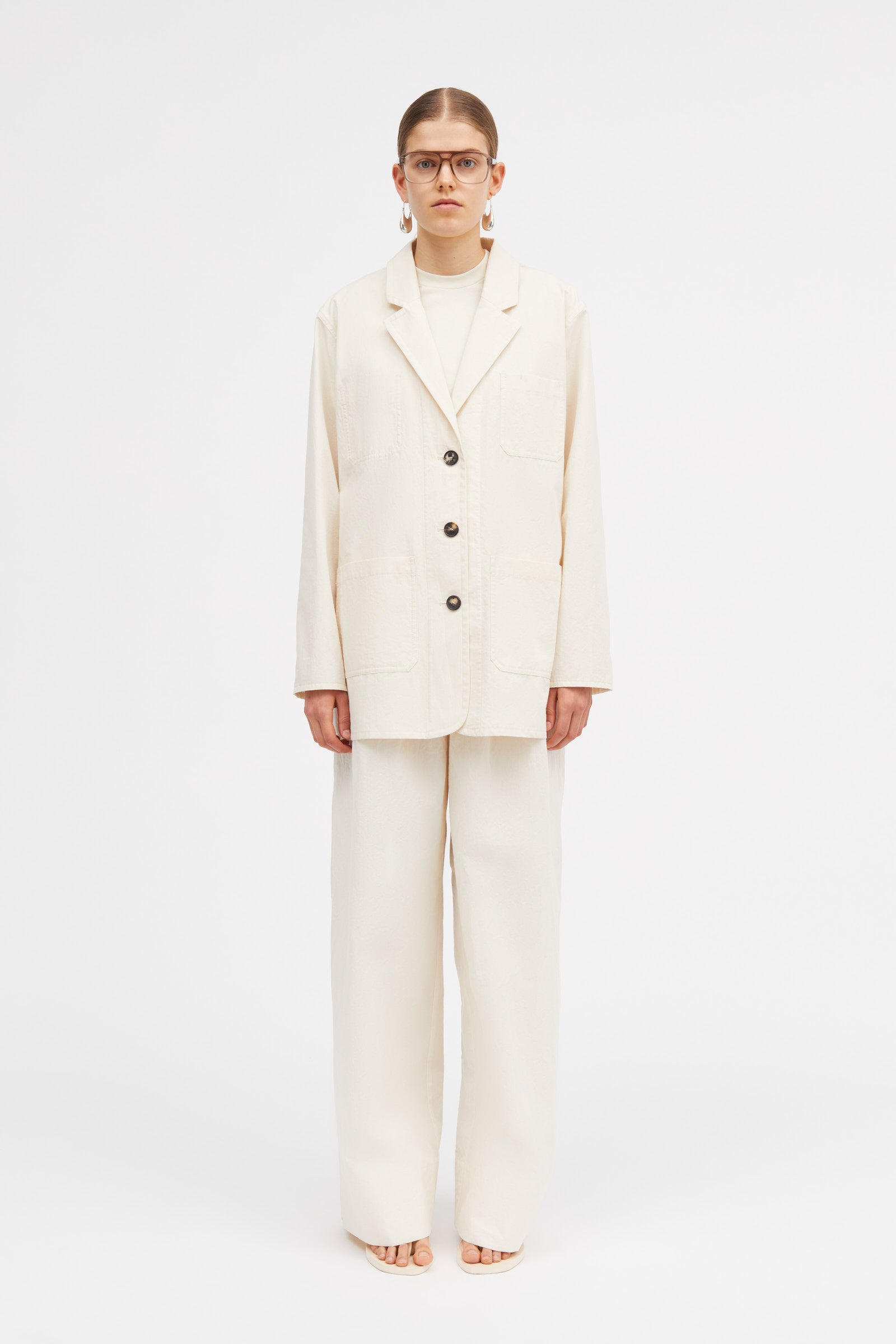 Mark Kenly Domino Tan Jordana Cotton Calico Jackets ECRU