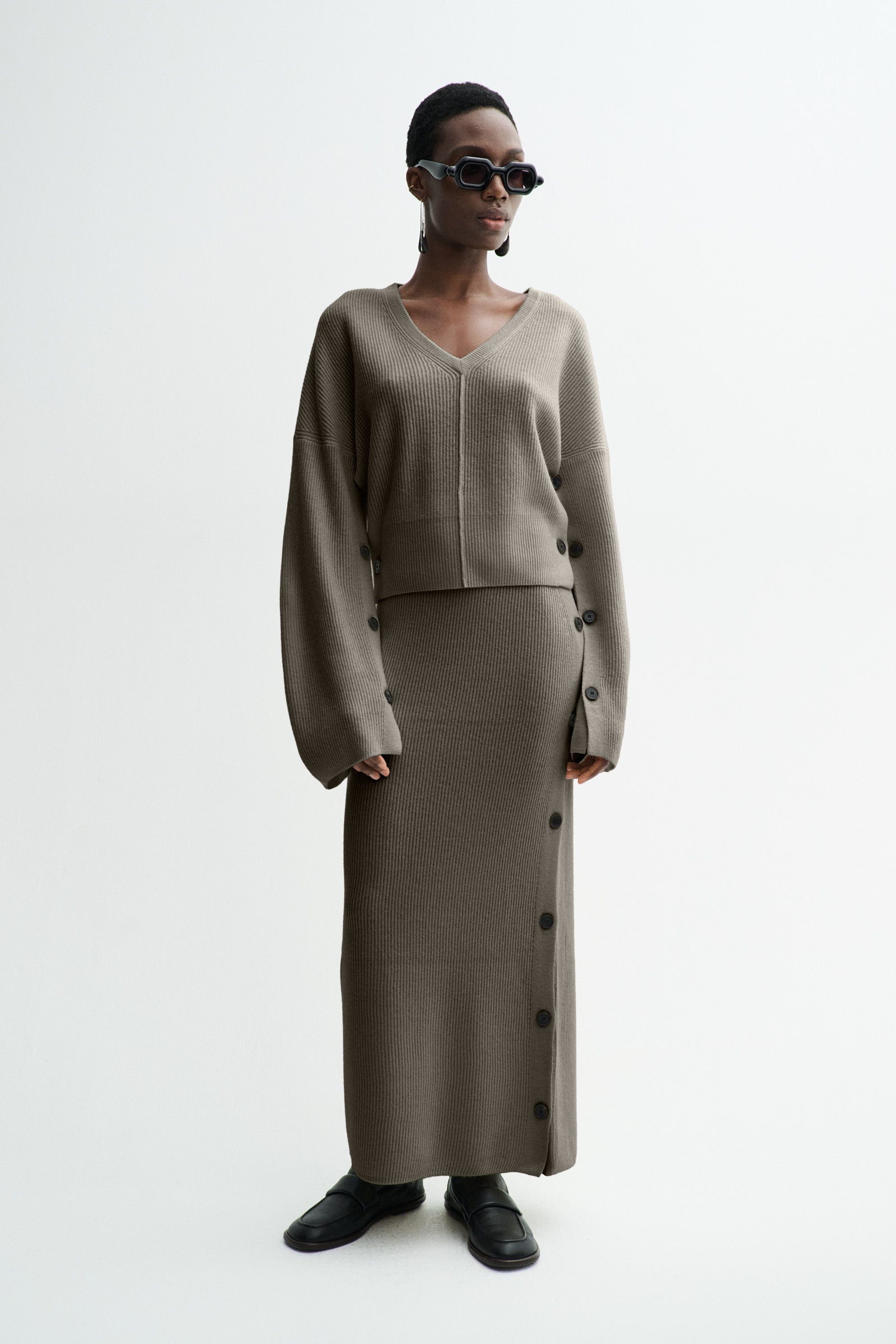 MKDT Studio KELIA SILK YAK Sweater Brown Melange