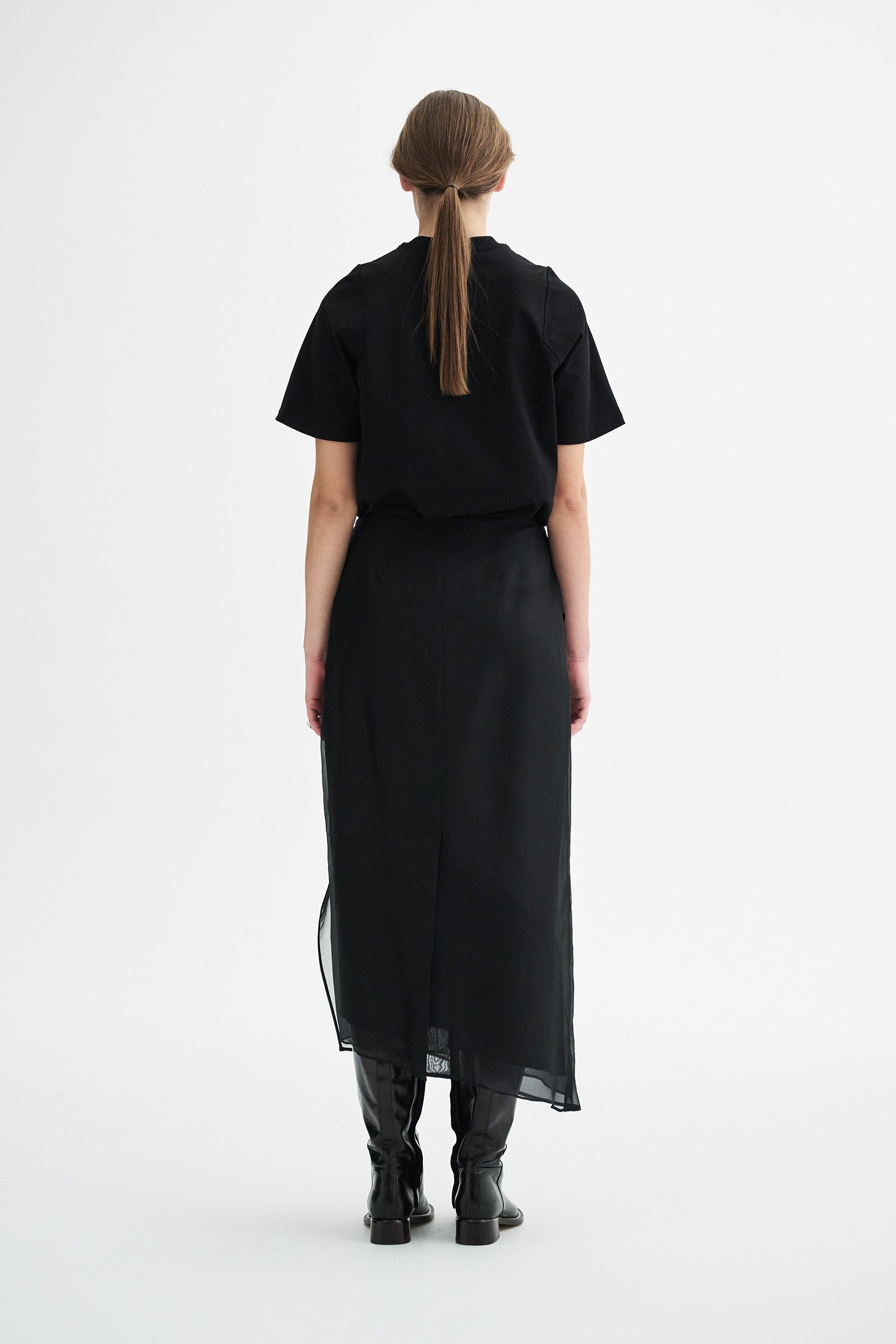MKDT Studio NIRI SILK ORGANZA SKIRT Skirts BLACK QUARTZ
